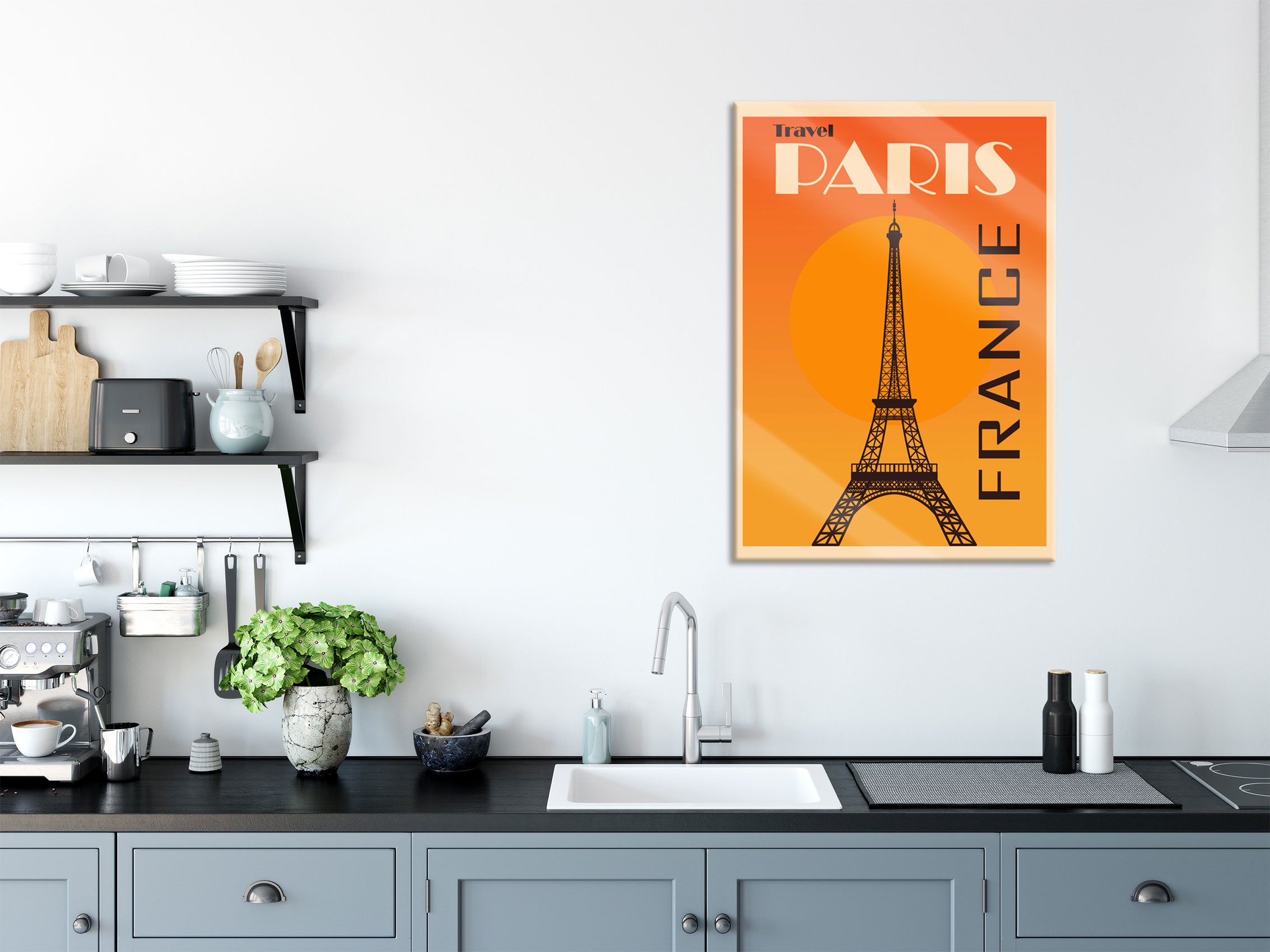 Vintage Poster  - Paris Eifelturm II, Glasbild