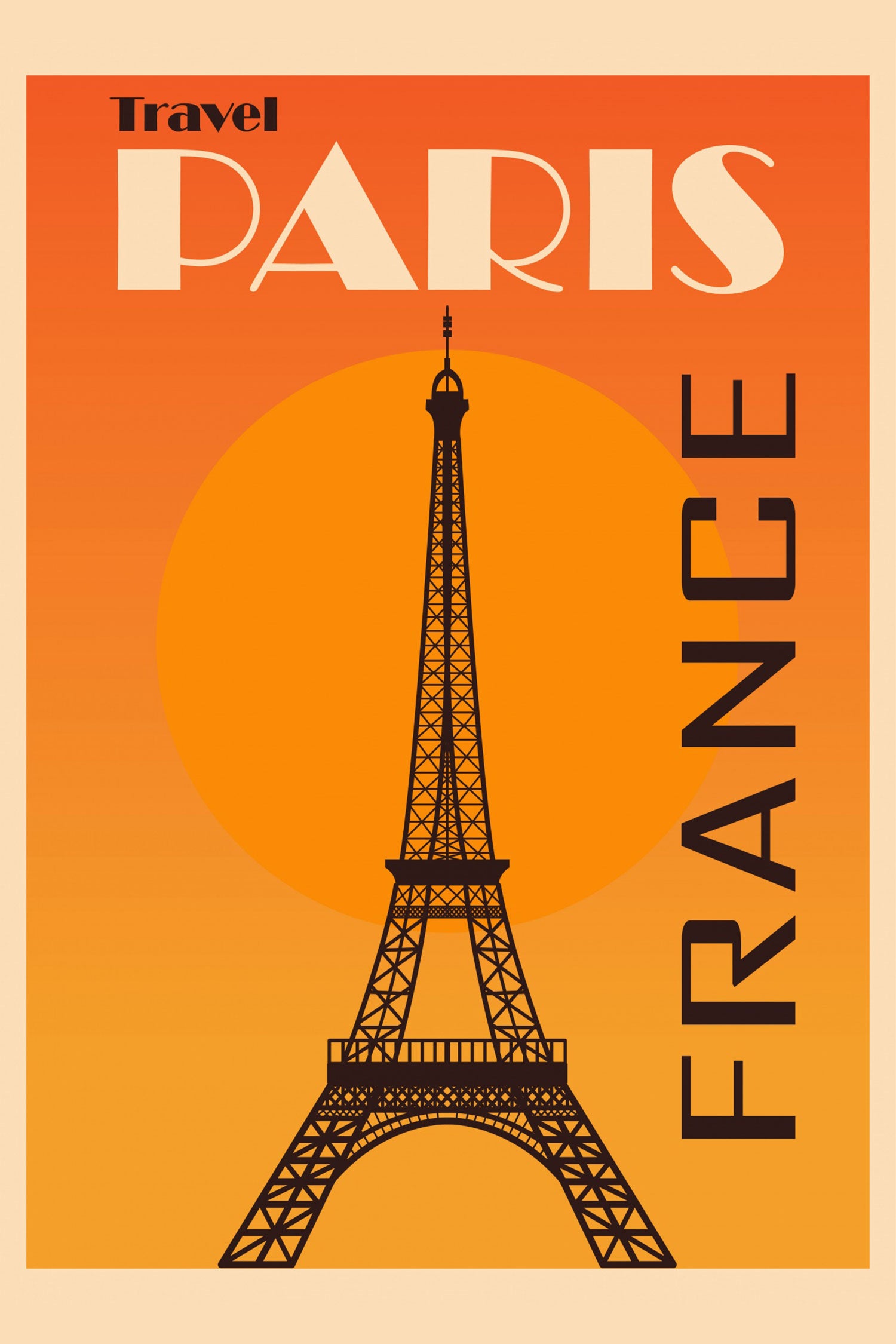 Vintage Poster  - Paris Eifelturm II, Glasbild