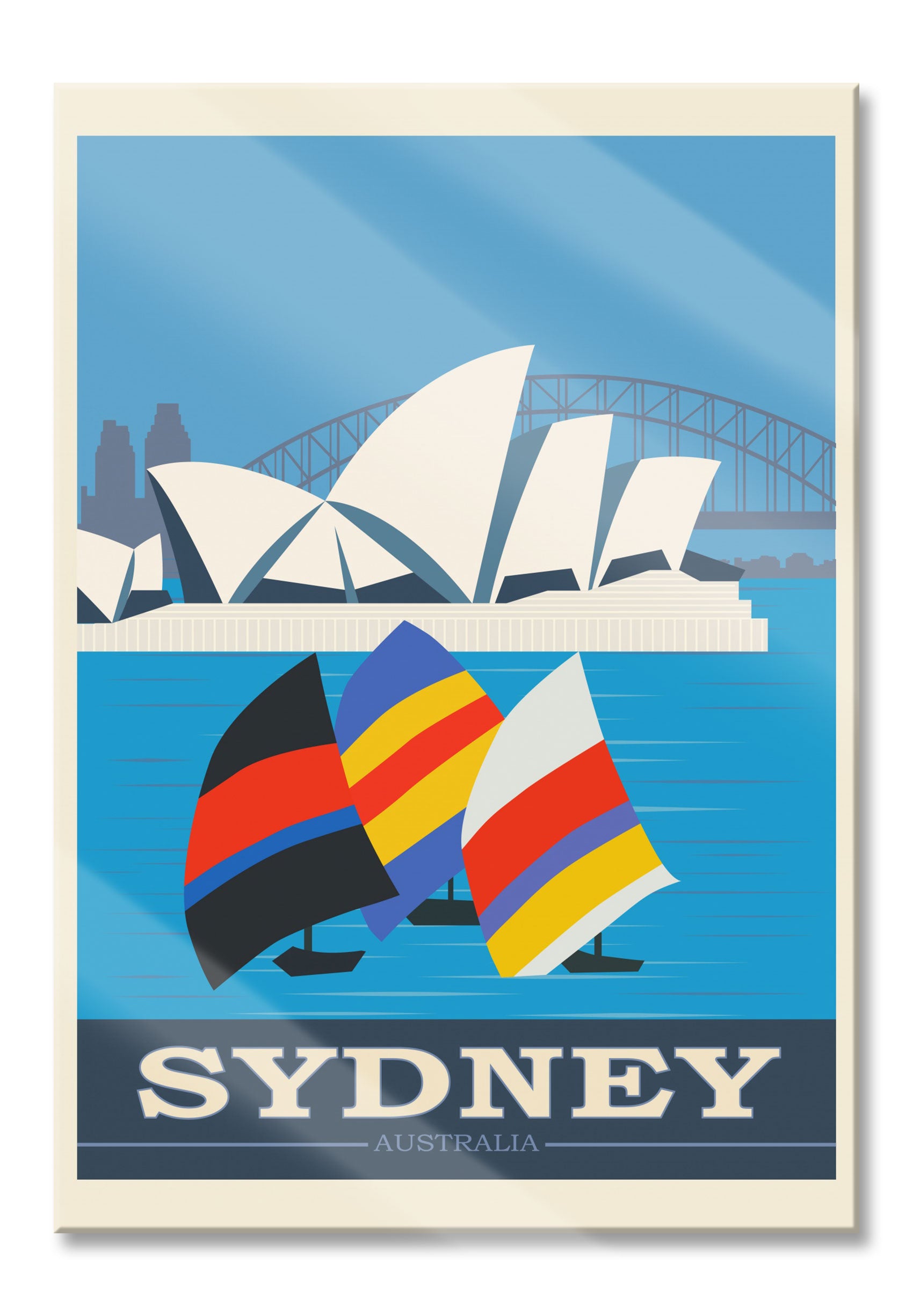 Vintage Poster  - Sydney Segeln I, Glasbild