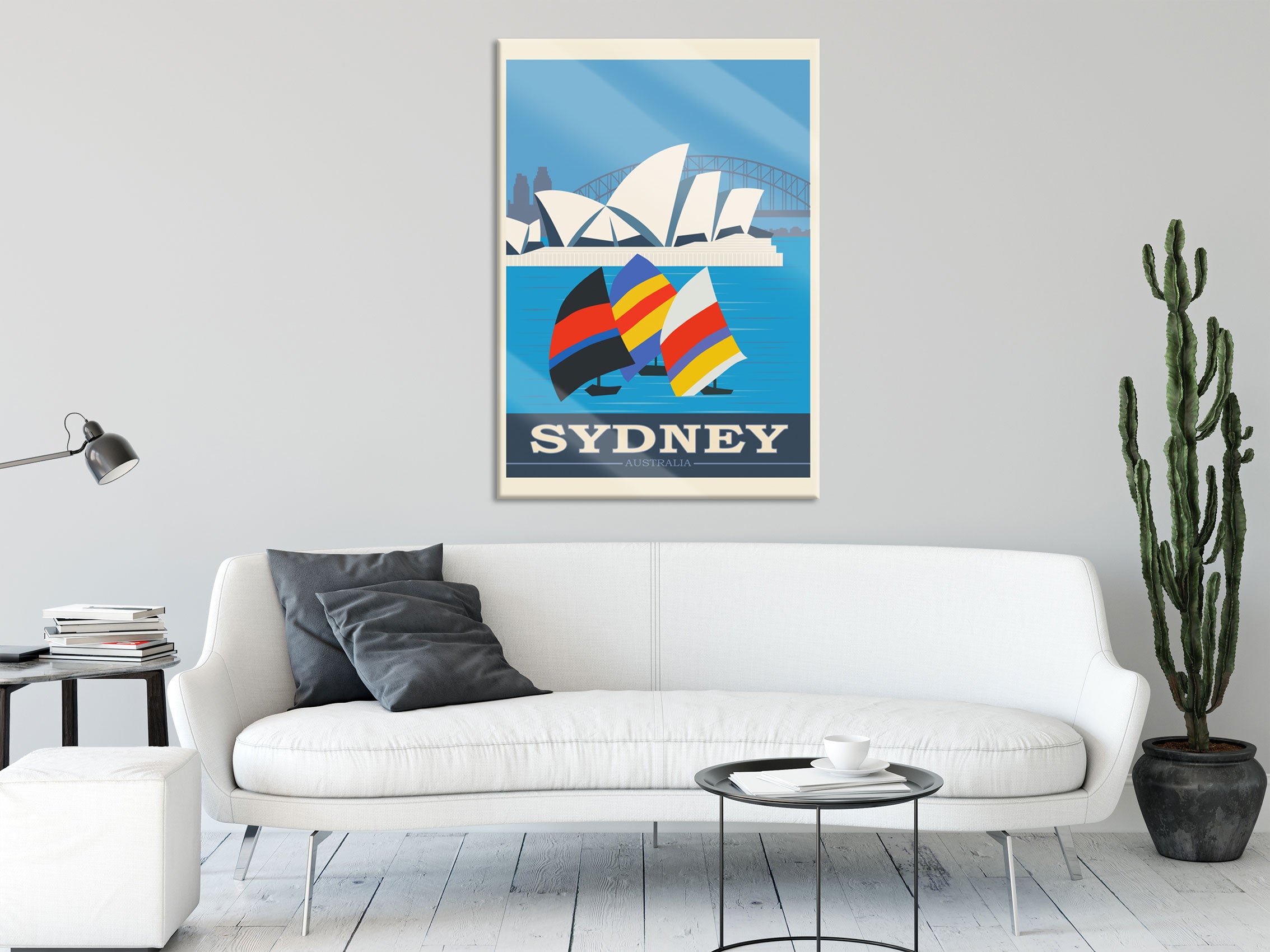 Vintage Poster  - Sydney Segeln I, Glasbild