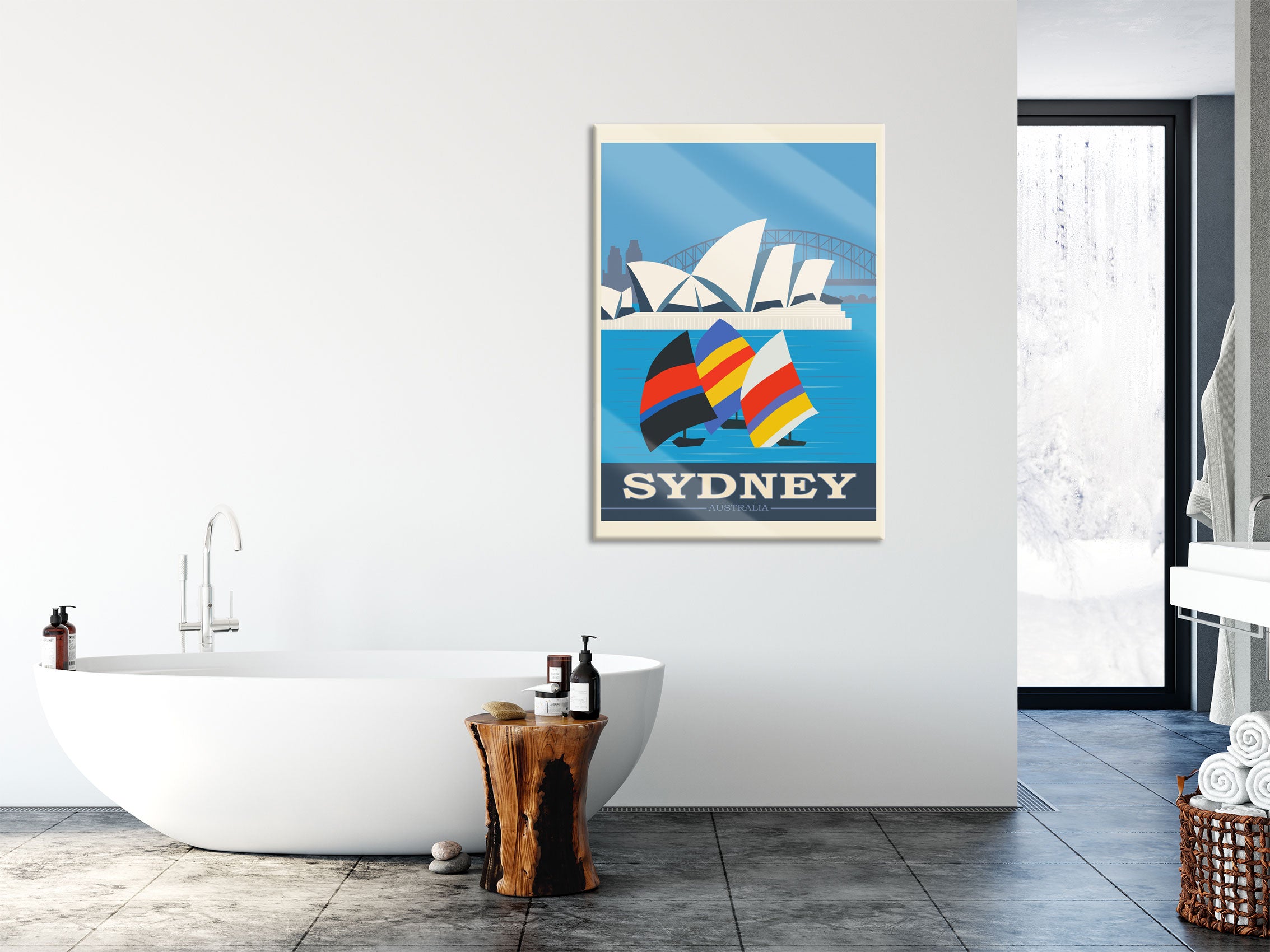 Vintage Poster  - Sydney Segeln I, Glasbild