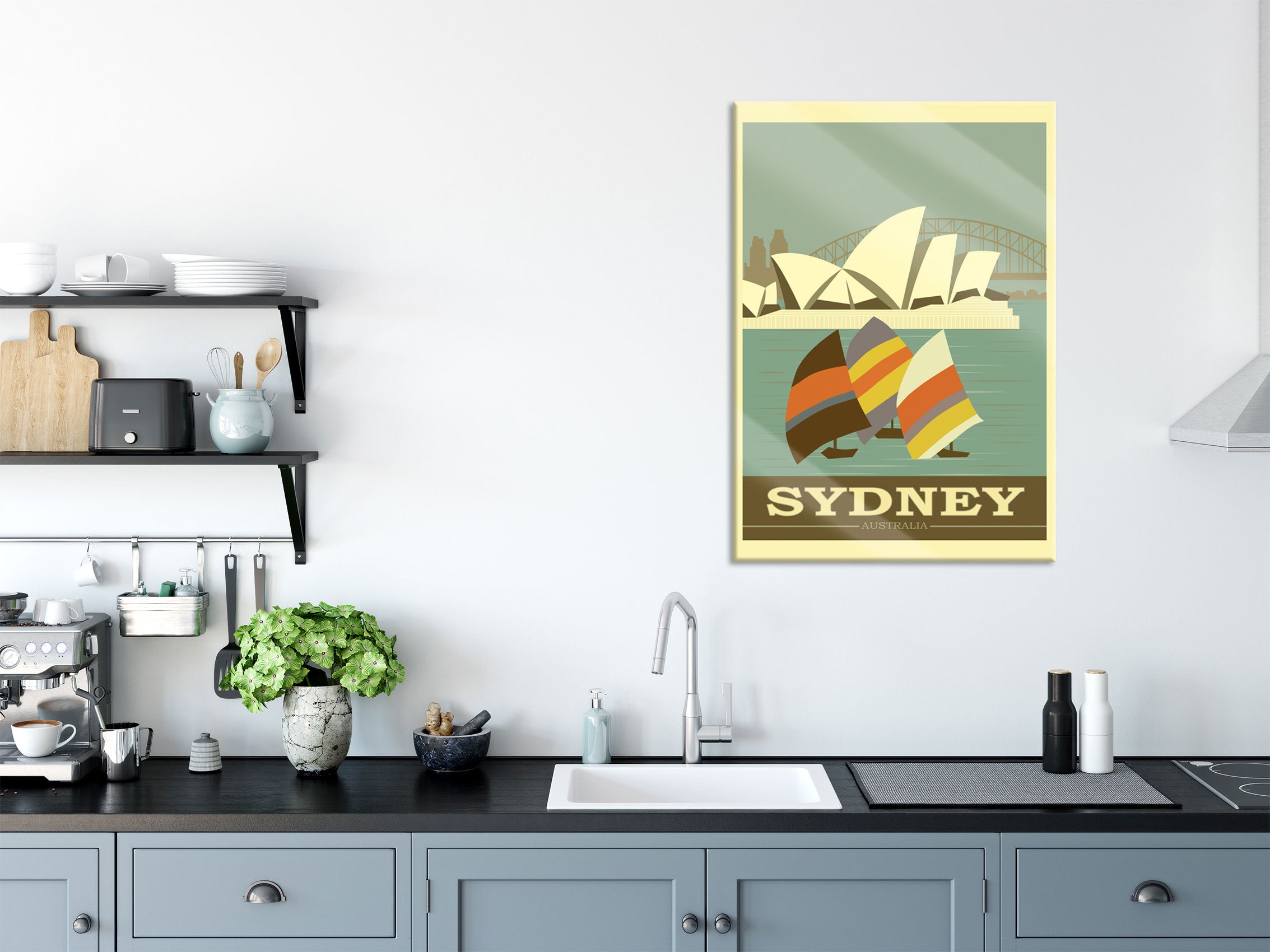 Vintage Poster  - Sydney Segeln II, Glasbild