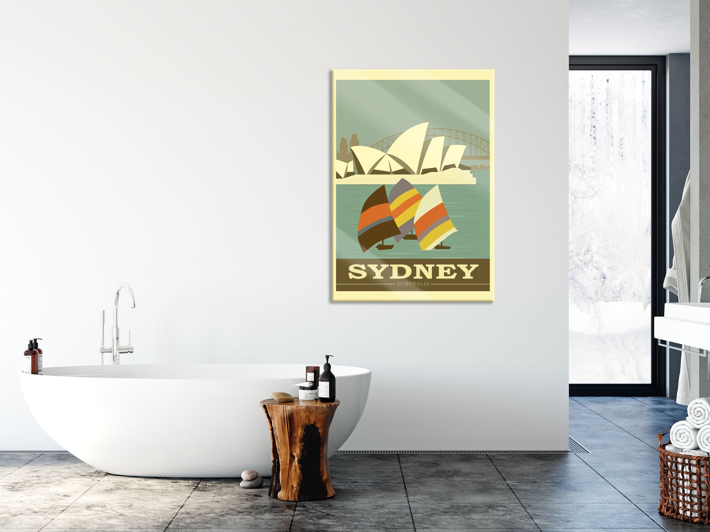 Vintage Poster  - Sydney Segeln II, Glasbild