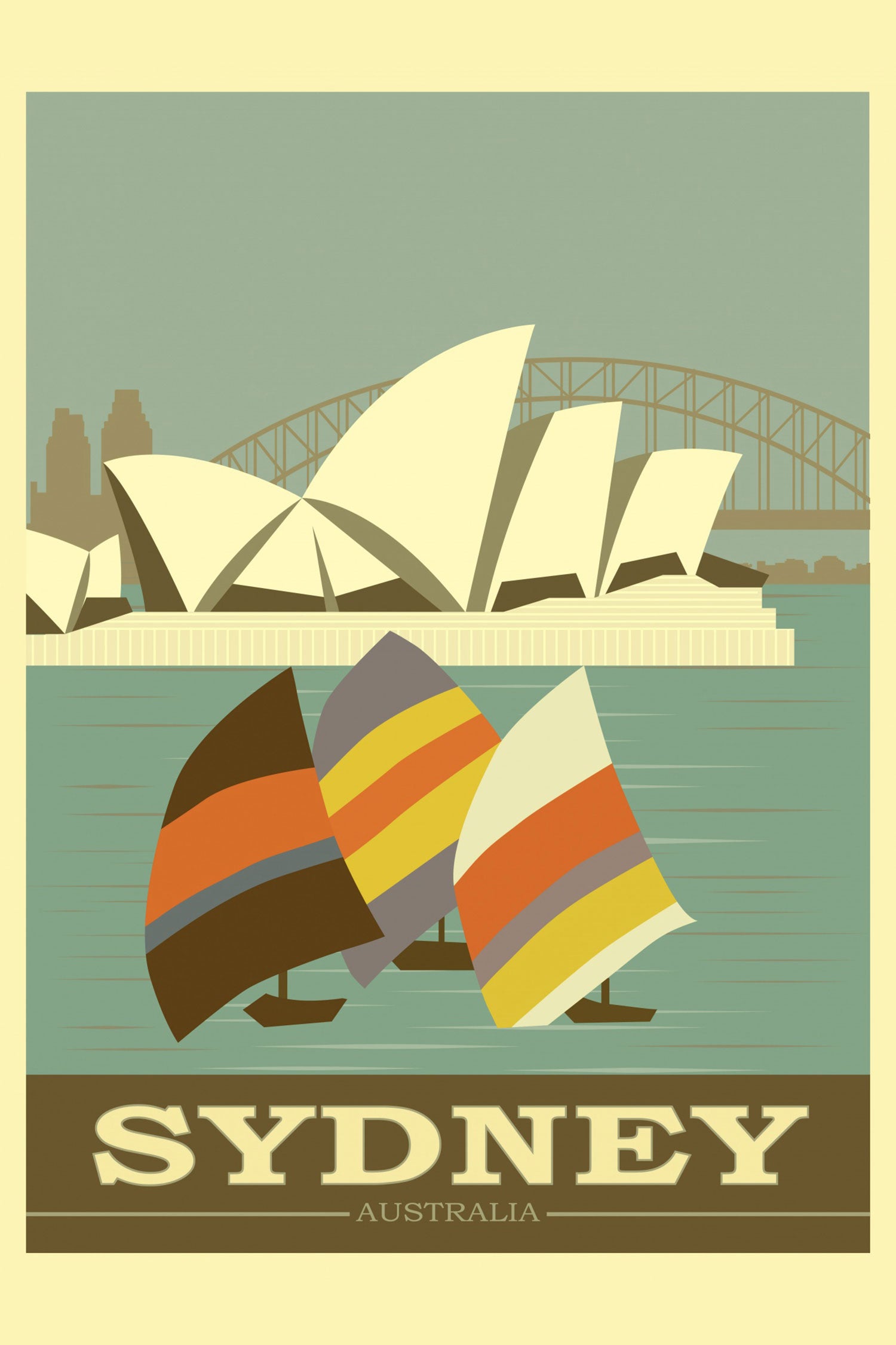 Vintage Poster  - Sydney Segeln II, Glasbild