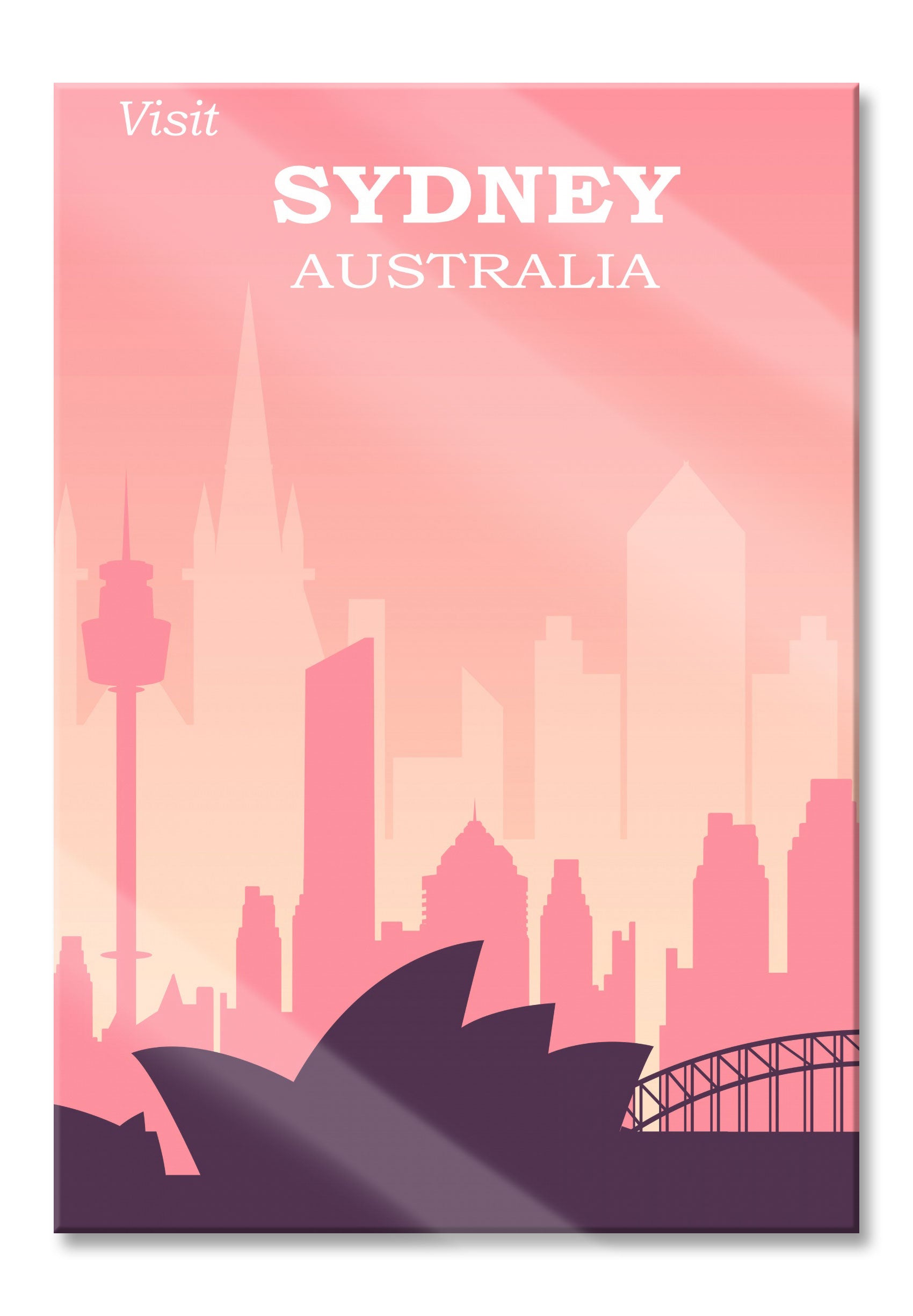 Vintage Poster  - Sydney Skyline II, Glasbild