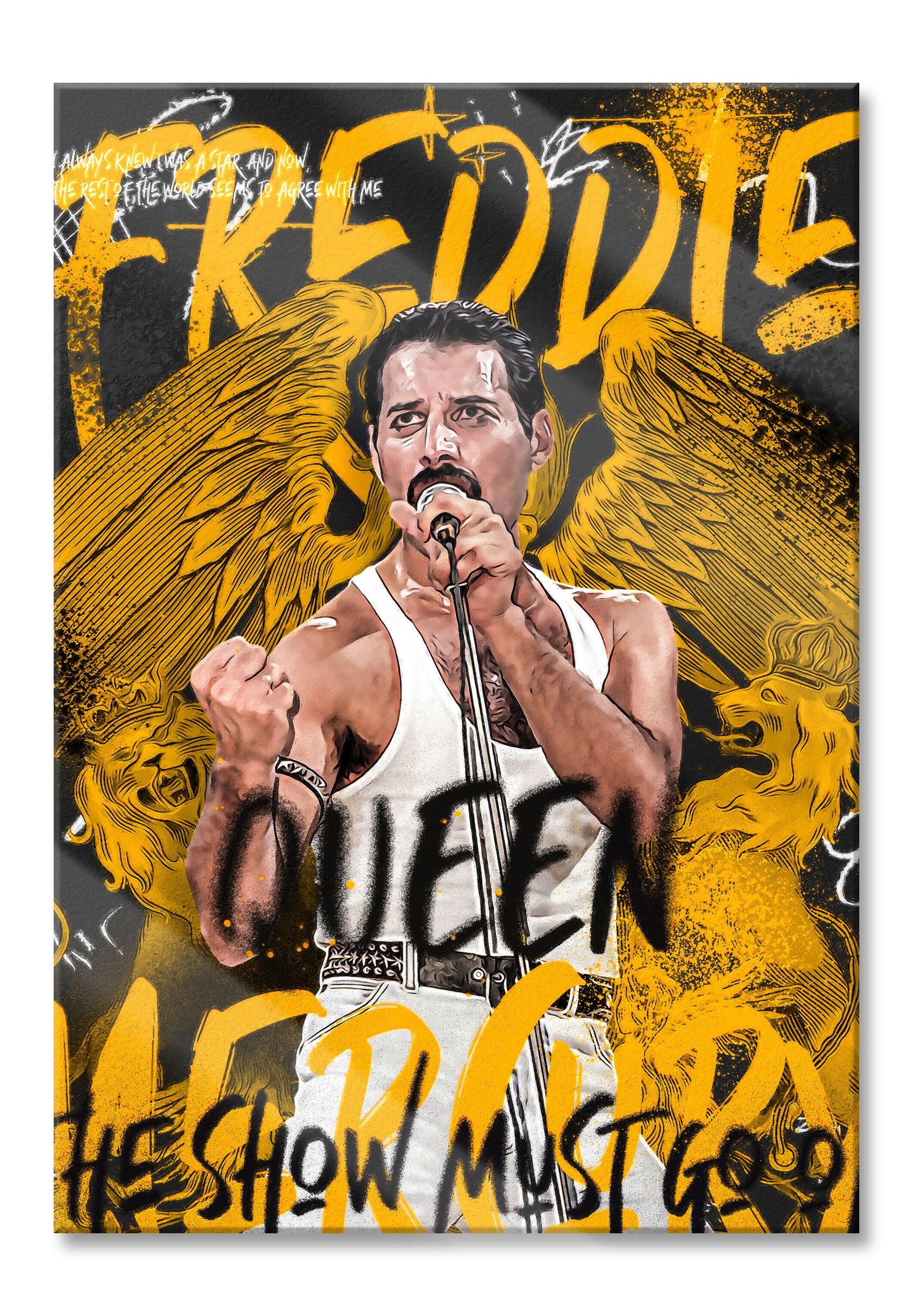 Pop Art  - Freddie, Glasbild