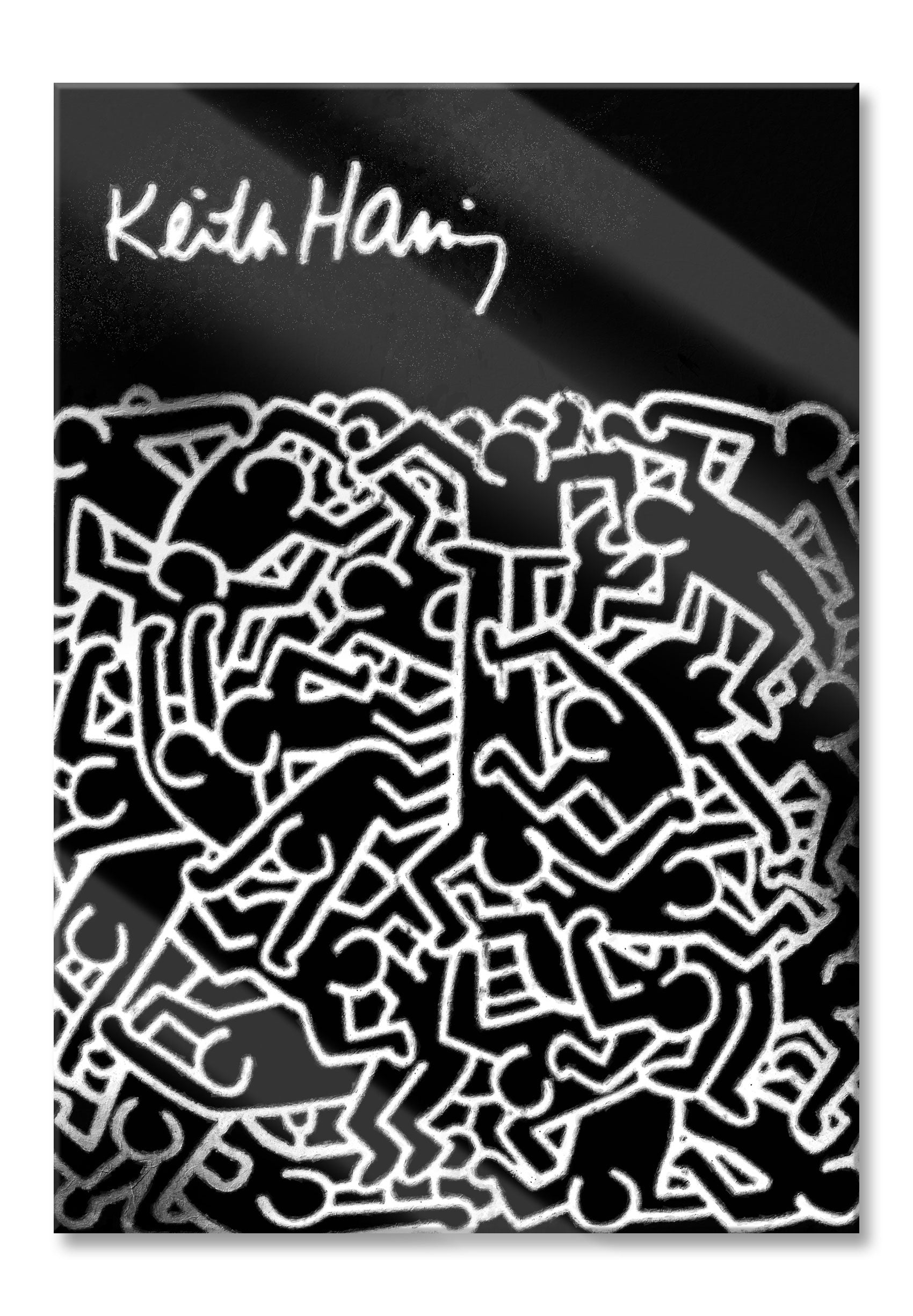 Pop Art  - Keith Scribble Menschen II, Glasbild