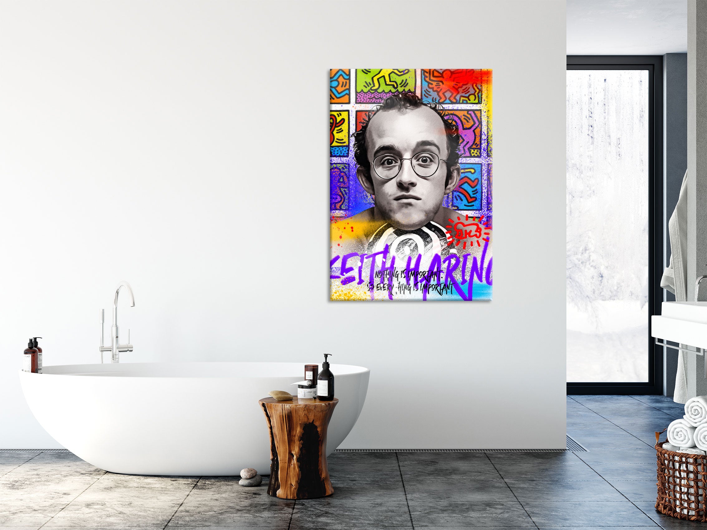 Pop Art  - Keith Porträt, Glasbild