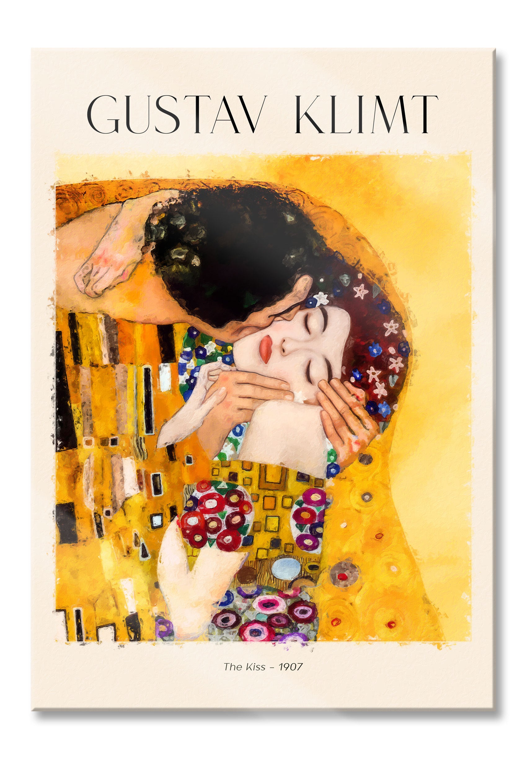 Art Portrait  - Gustav Klimt - Der Kuss, Glasbild