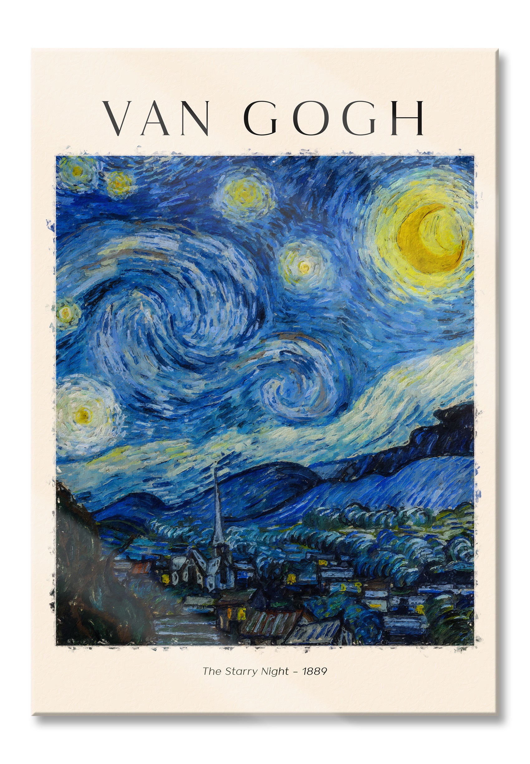 Art Portrait  - Gogh - Sternennacht, Glasbild