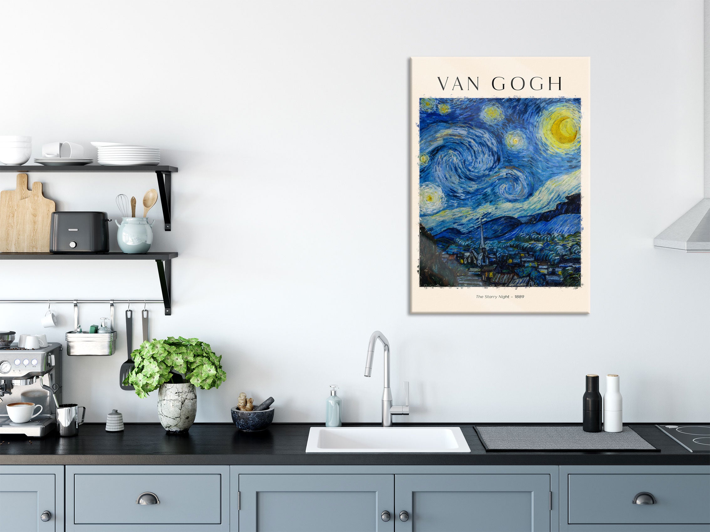 Art Portrait  - Gogh - Sternennacht, Glasbild