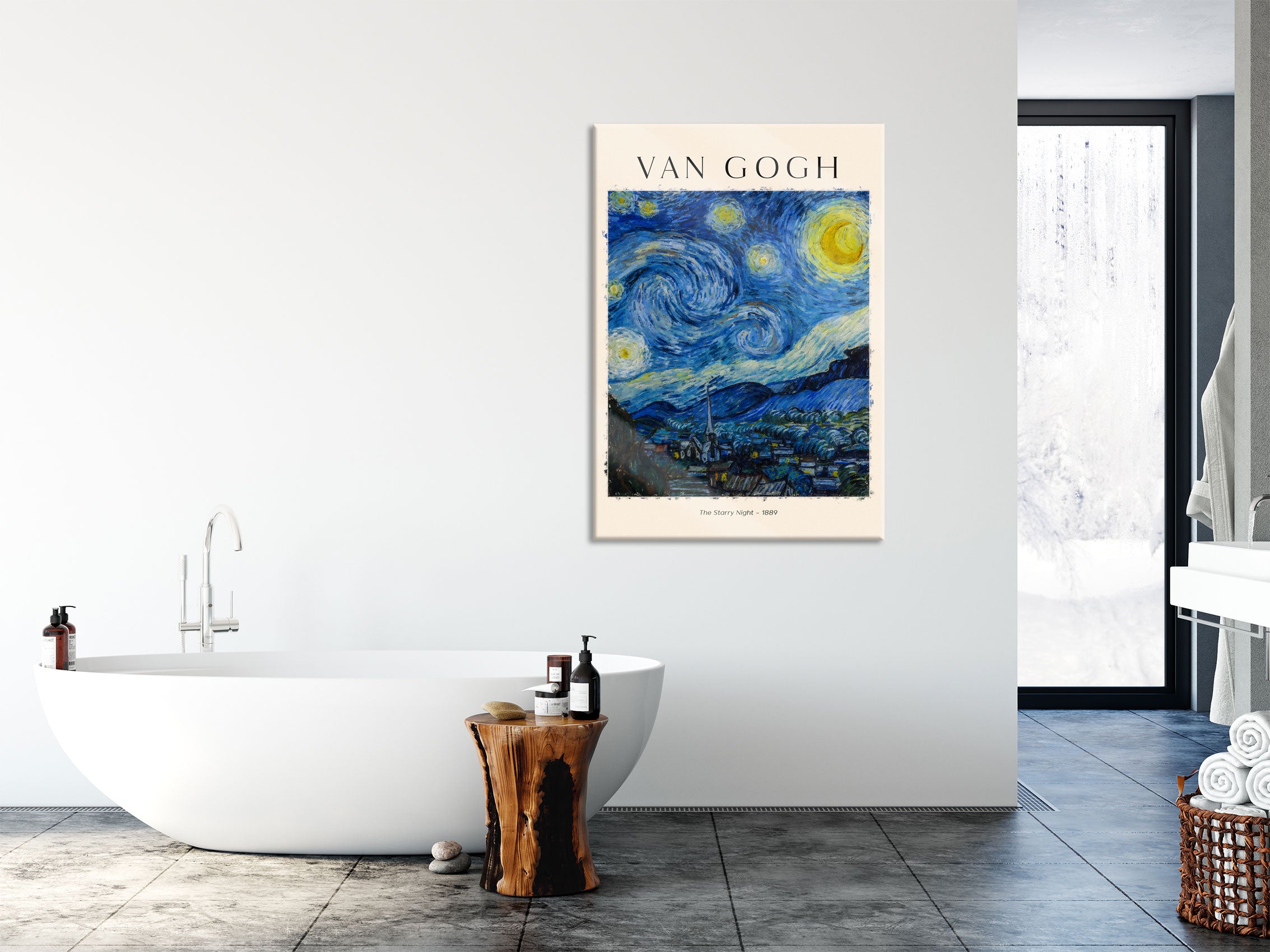 Art Portrait  - Gogh - Sternennacht, Glasbild