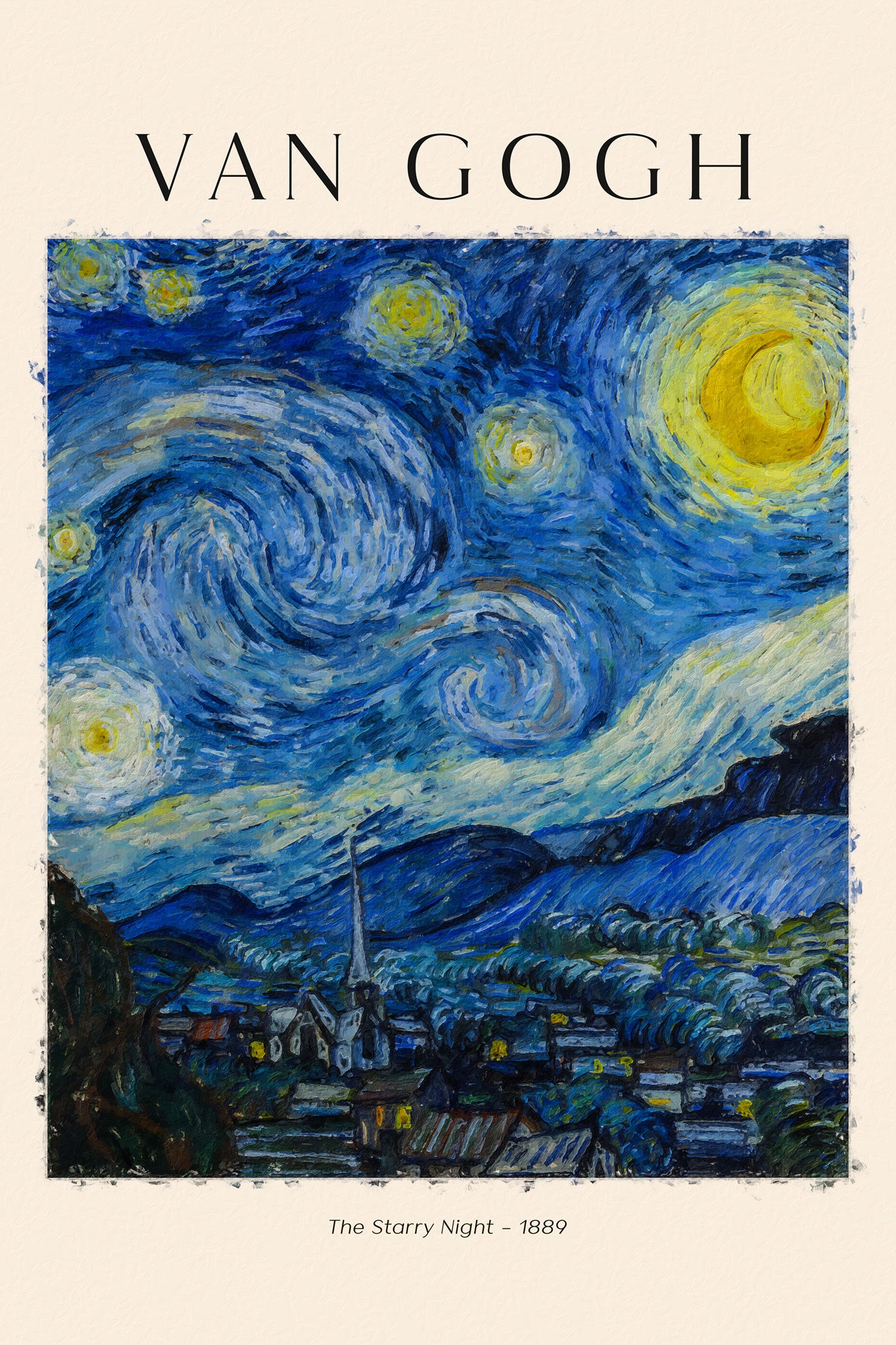 Art Portrait  - Gogh - Sternennacht, Glasbild