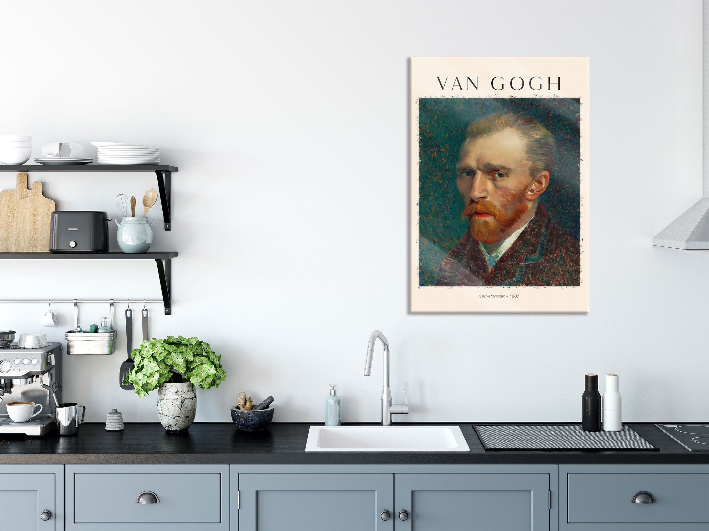 Art Portrait  - Van Gogh - Selbstportrait II, Glasbild