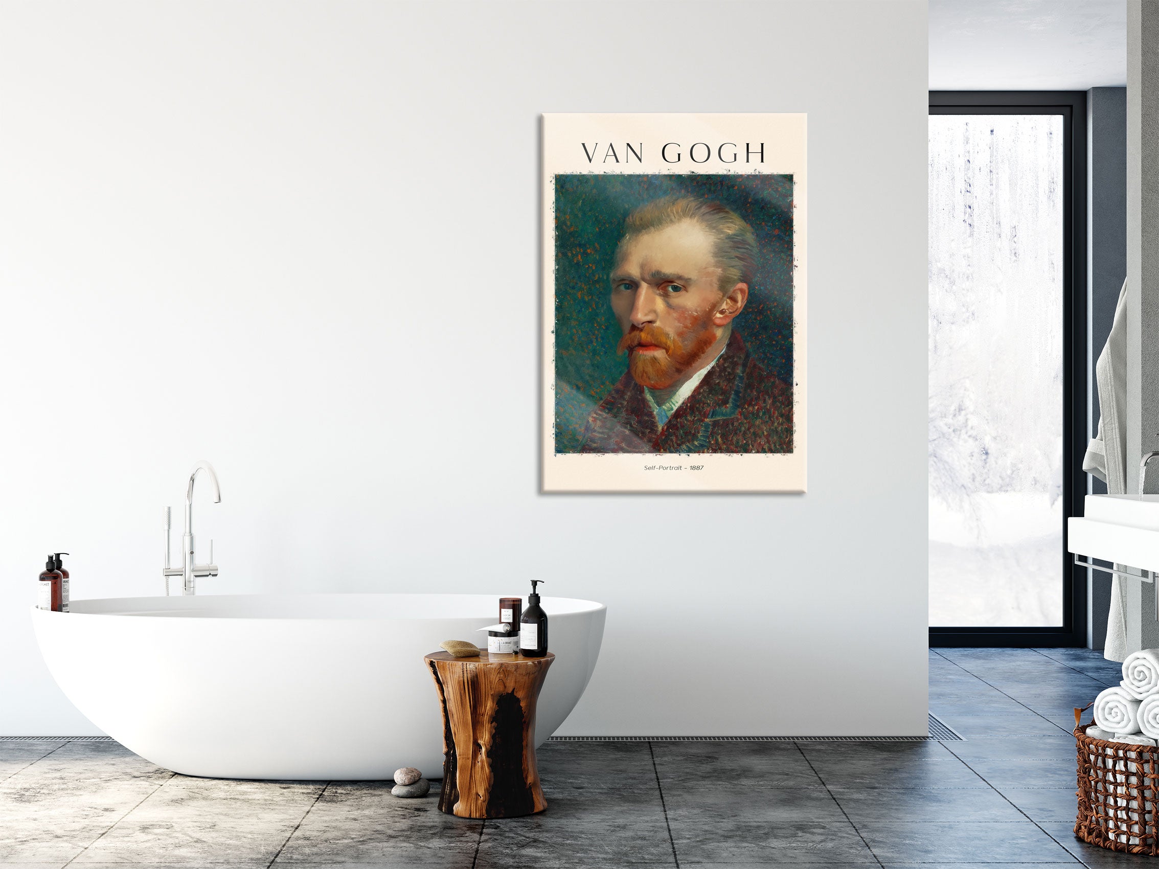 Art Portrait  - Van Gogh - Selbstportrait II, Glasbild