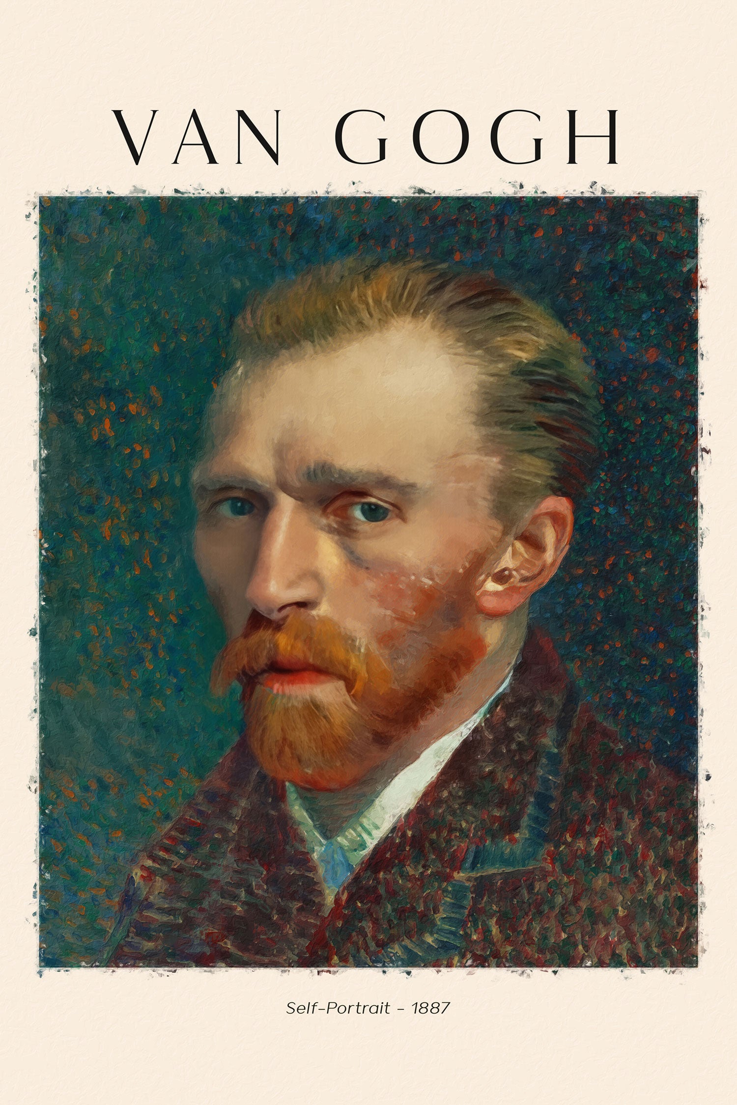 Art Portrait  - Van Gogh - Selbstportrait II, Glasbild