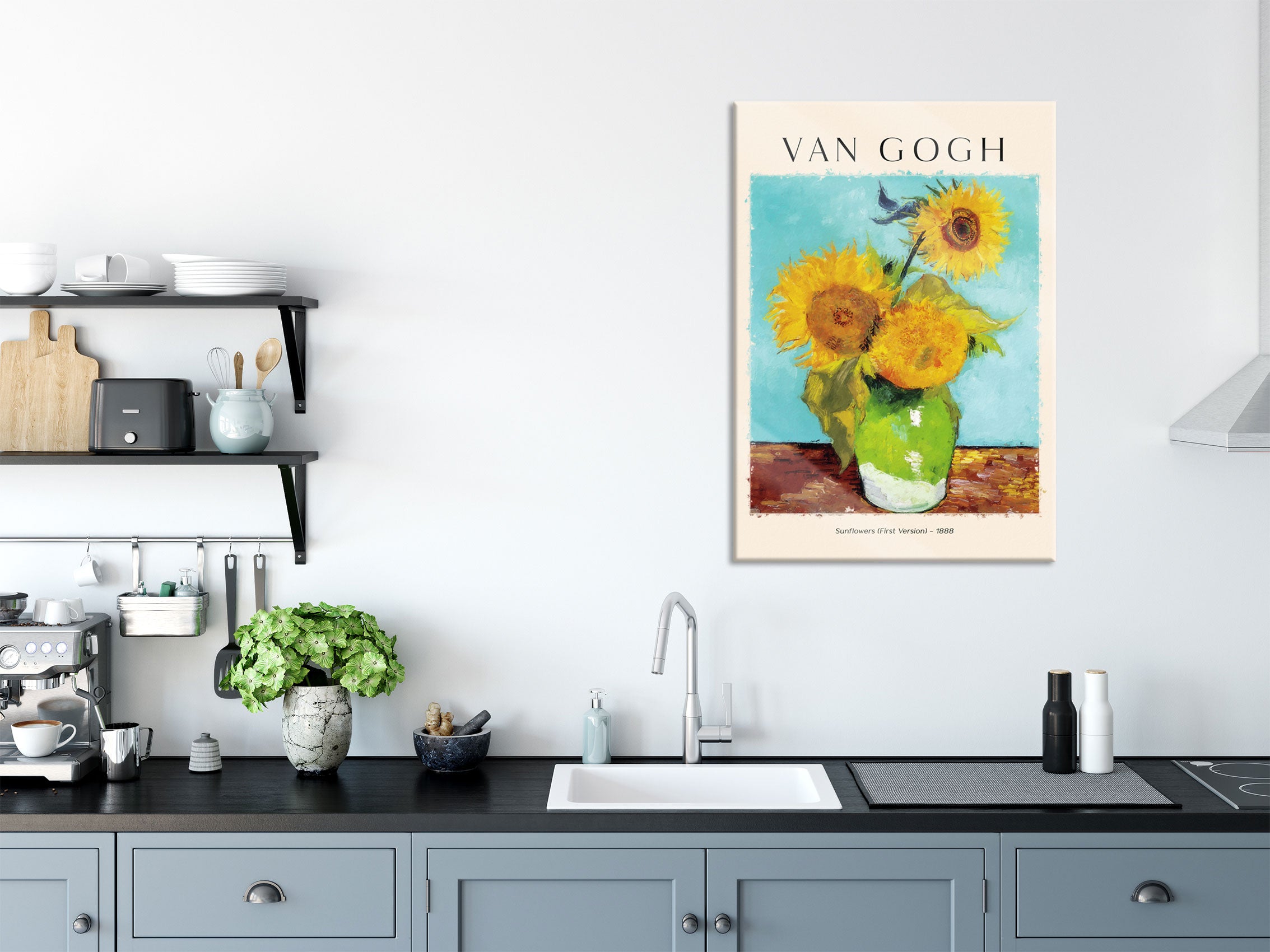 Art Portrait  - Van Gogh - Sonnenblumen, Glasbild