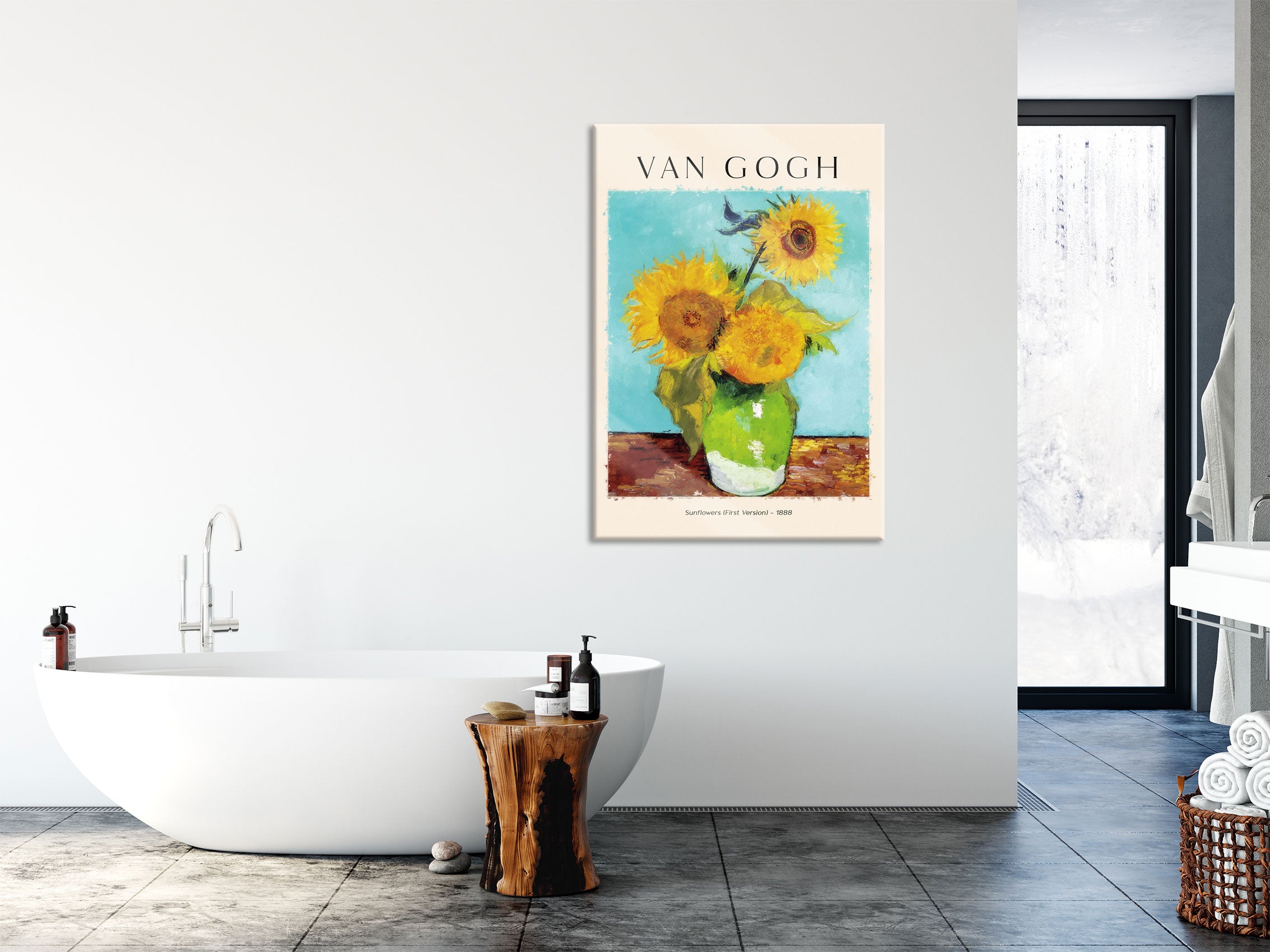 Art Portrait  - Van Gogh - Sonnenblumen, Glasbild