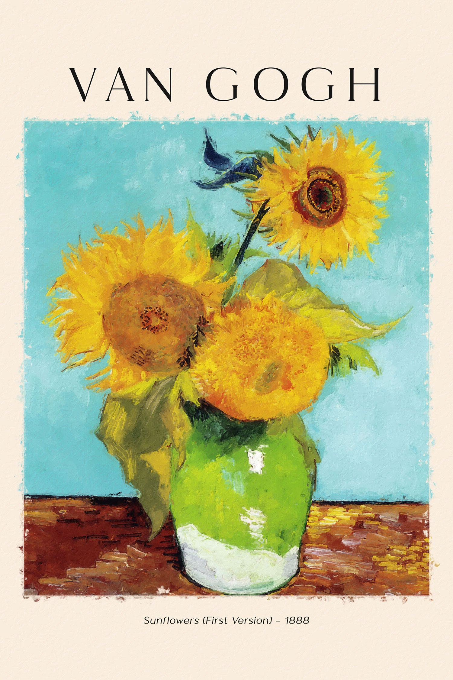 Art Portrait  - Van Gogh - Sonnenblumen, Glasbild