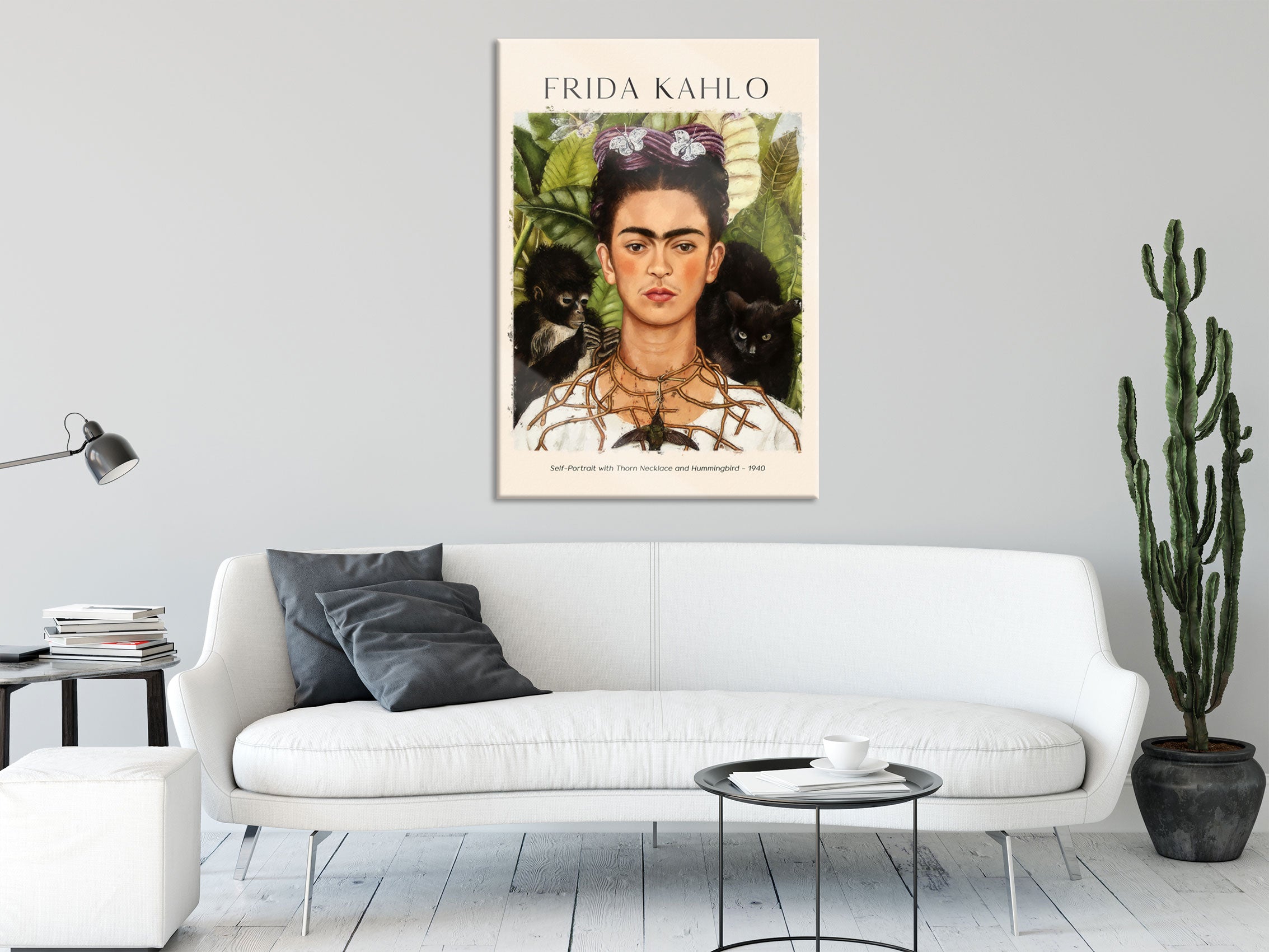 Art Portrait  - Frida Kahlo - Selbstportrait, Glasbild