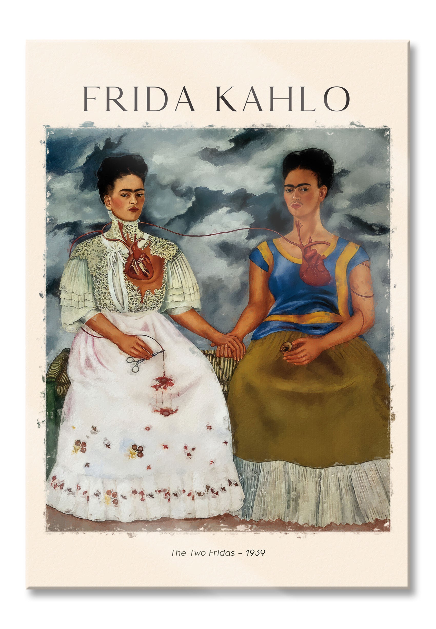 Art Portrait  - Frida Kahlo - Die zwei Fridas, Glasbild