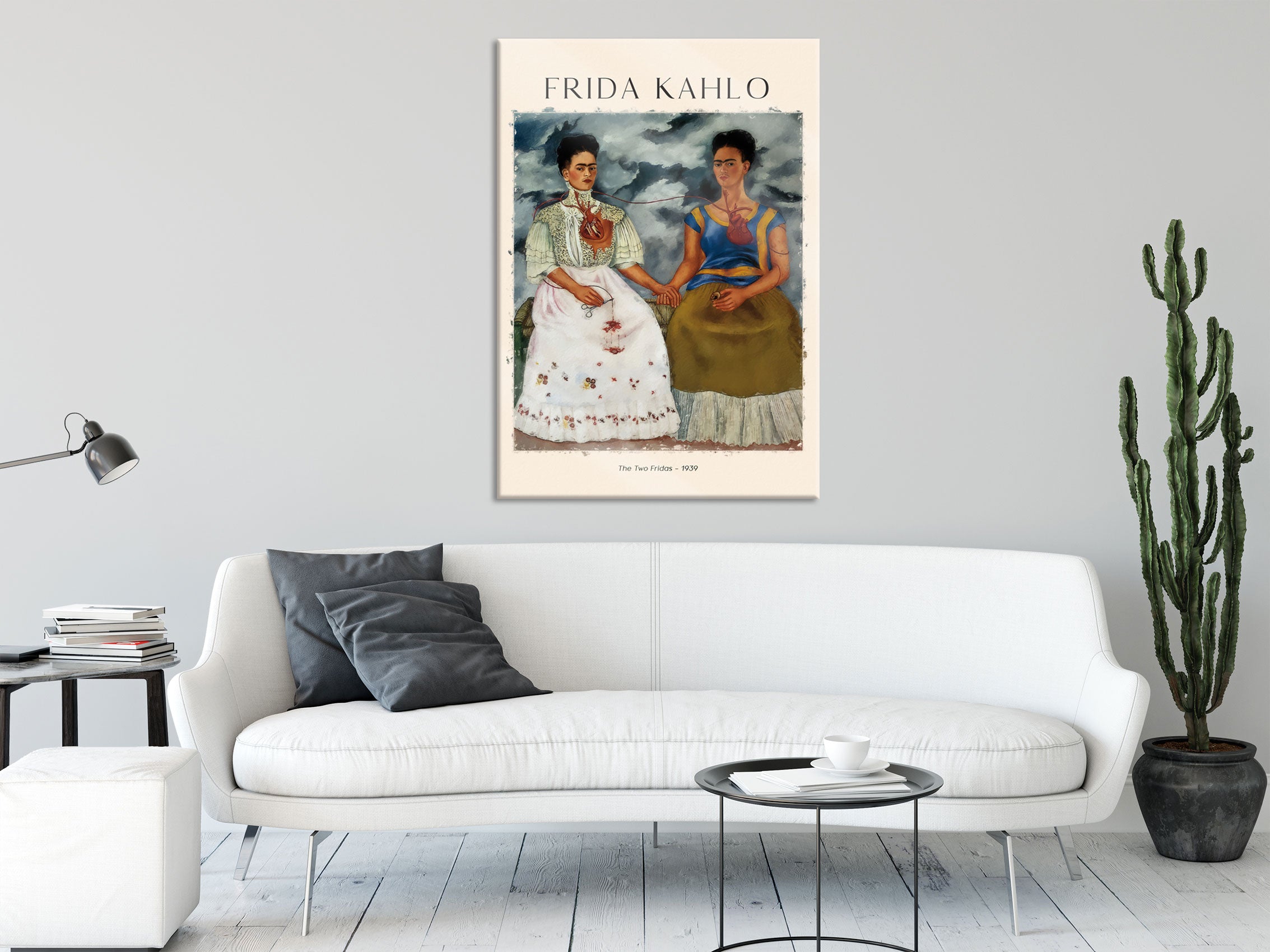 Art Portrait  - Frida Kahlo - Die zwei Fridas, Glasbild