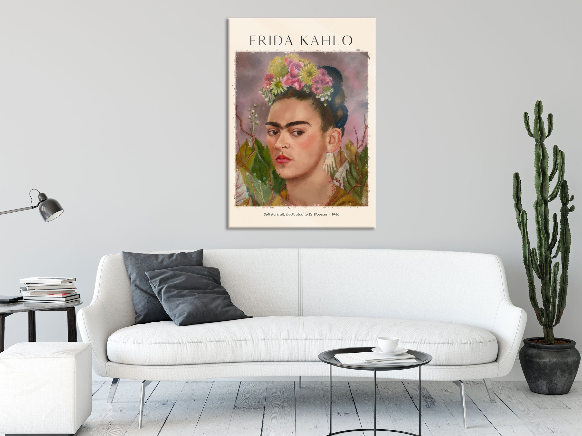 Art Portrait  - Frida Kahlo - Dr Eloesser gewidmet, Glasbild