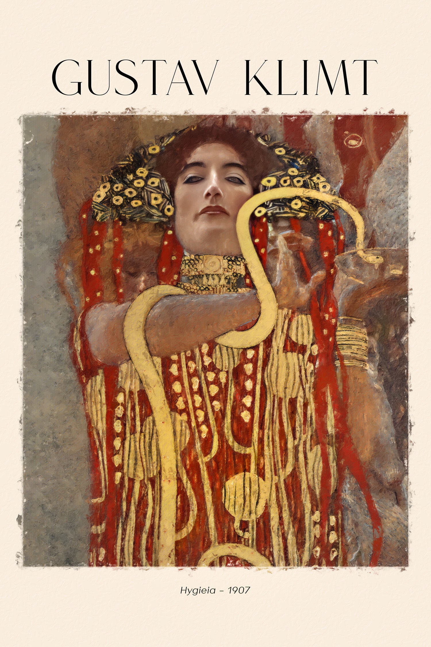 Art Portrait  - Gustav Klimt - Hygieia, Glasbild