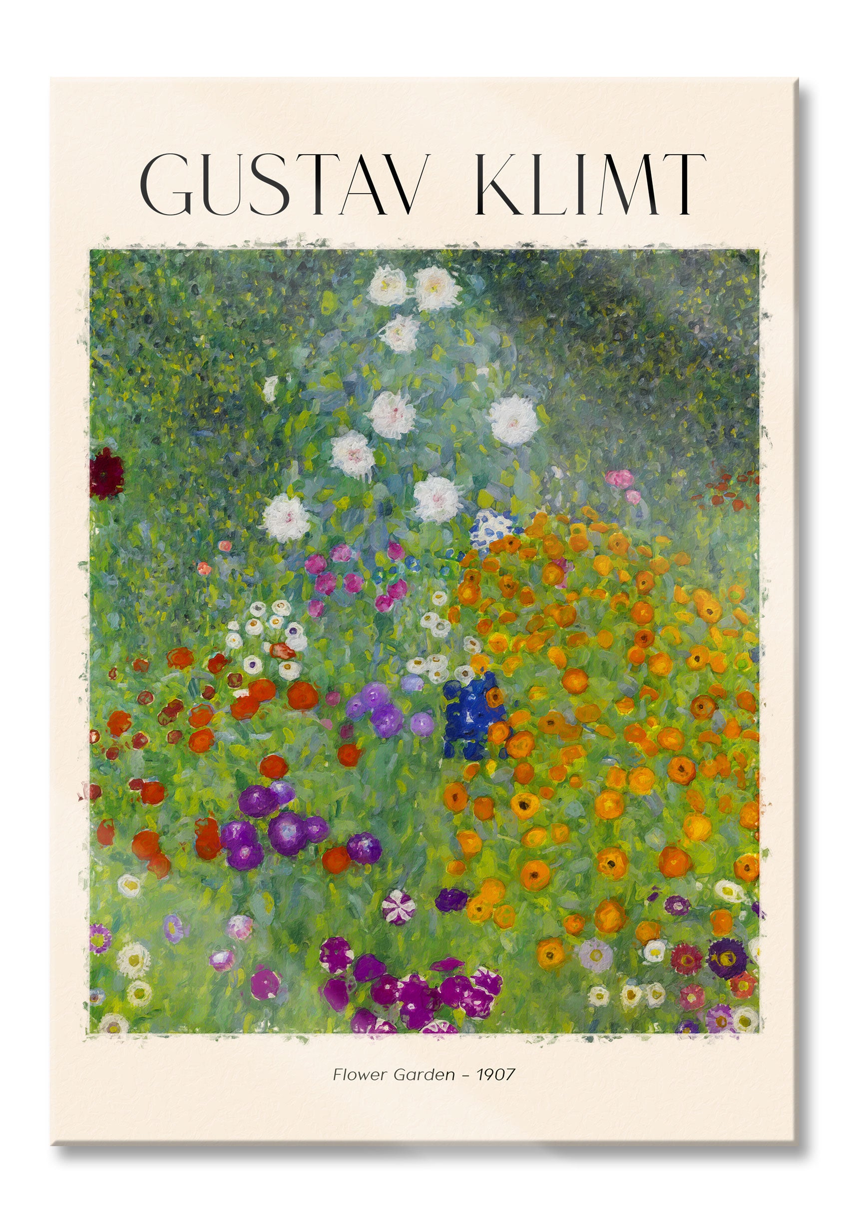 Art Portrait  - Gustav Klimt - Blumengarten, Glasbild