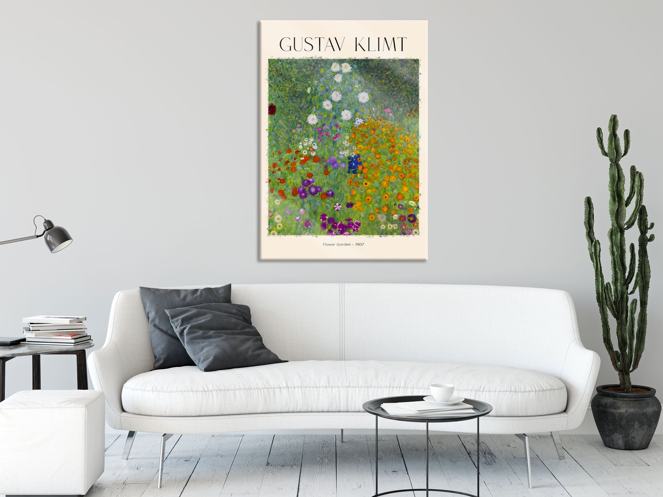 Art Portrait  - Gustav Klimt - Blumengarten, Glasbild