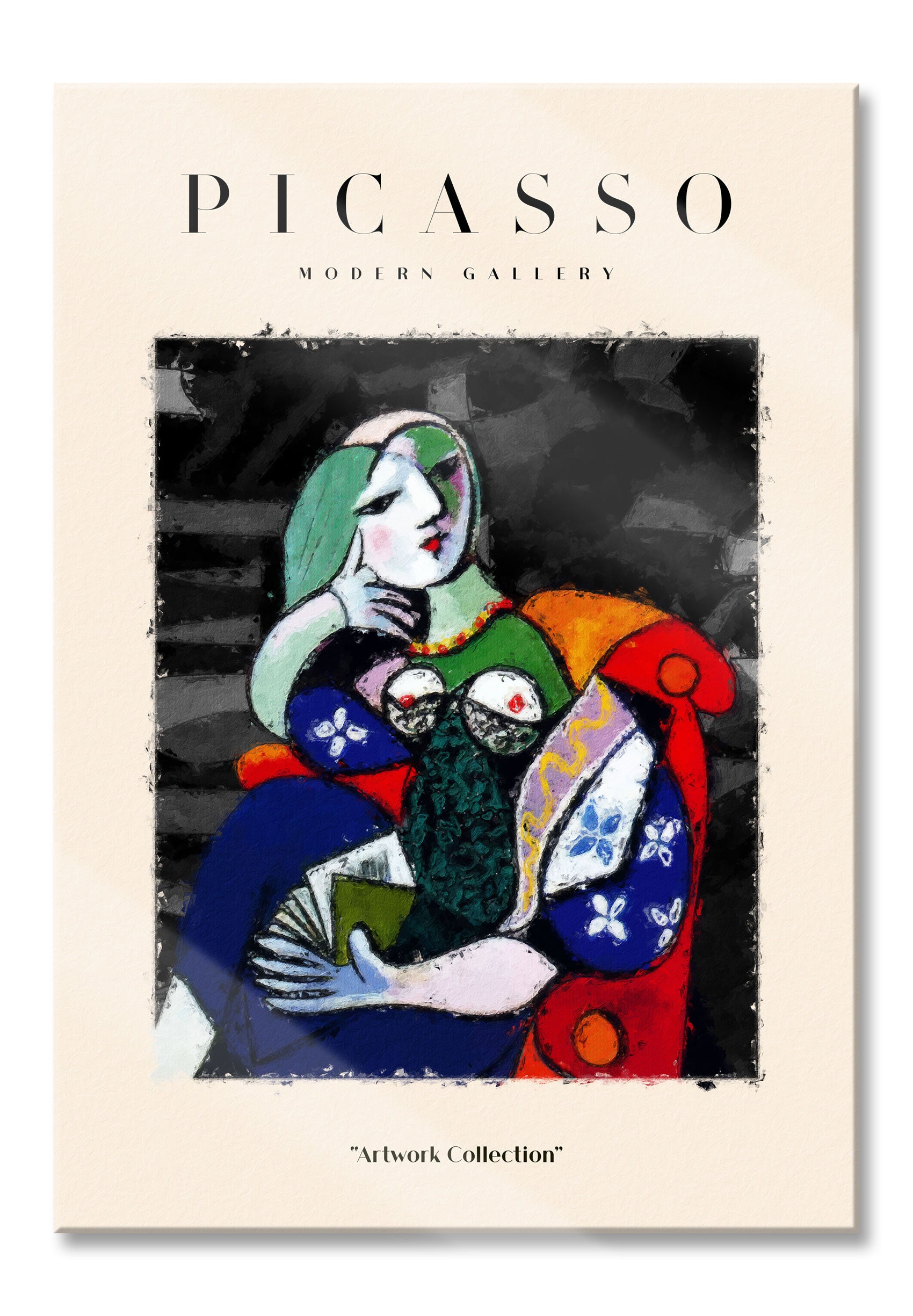 Picasso Art Collection  - Frau sitzend I, Glasbild