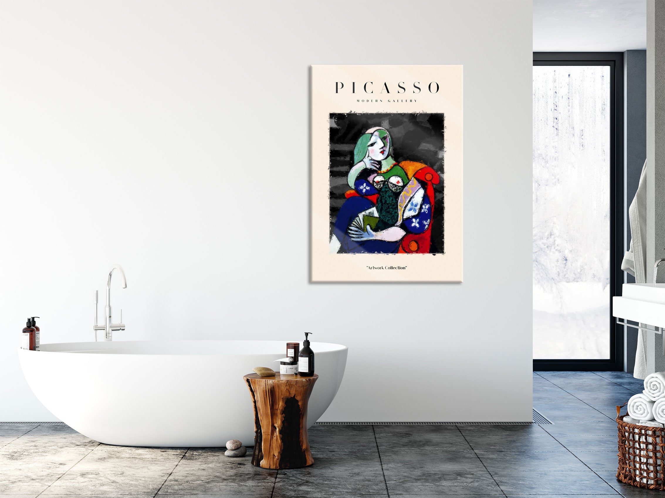 Picasso Art Collection  - Frau sitzend I, Glasbild