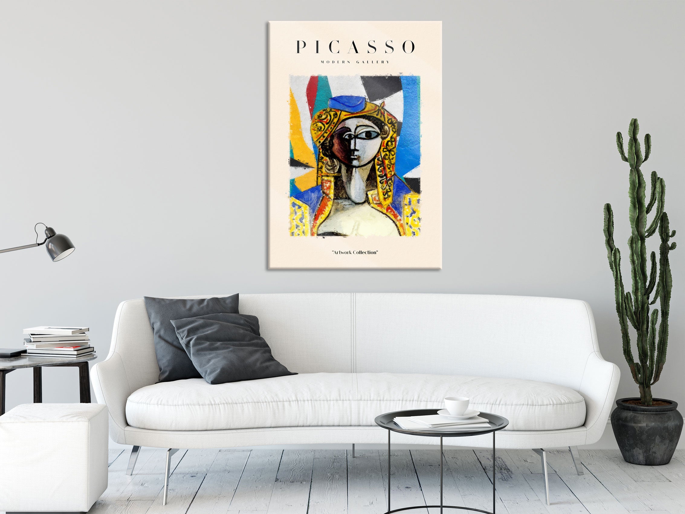 Picasso Art Collection  - Frau mit Schmuck, Glasbild