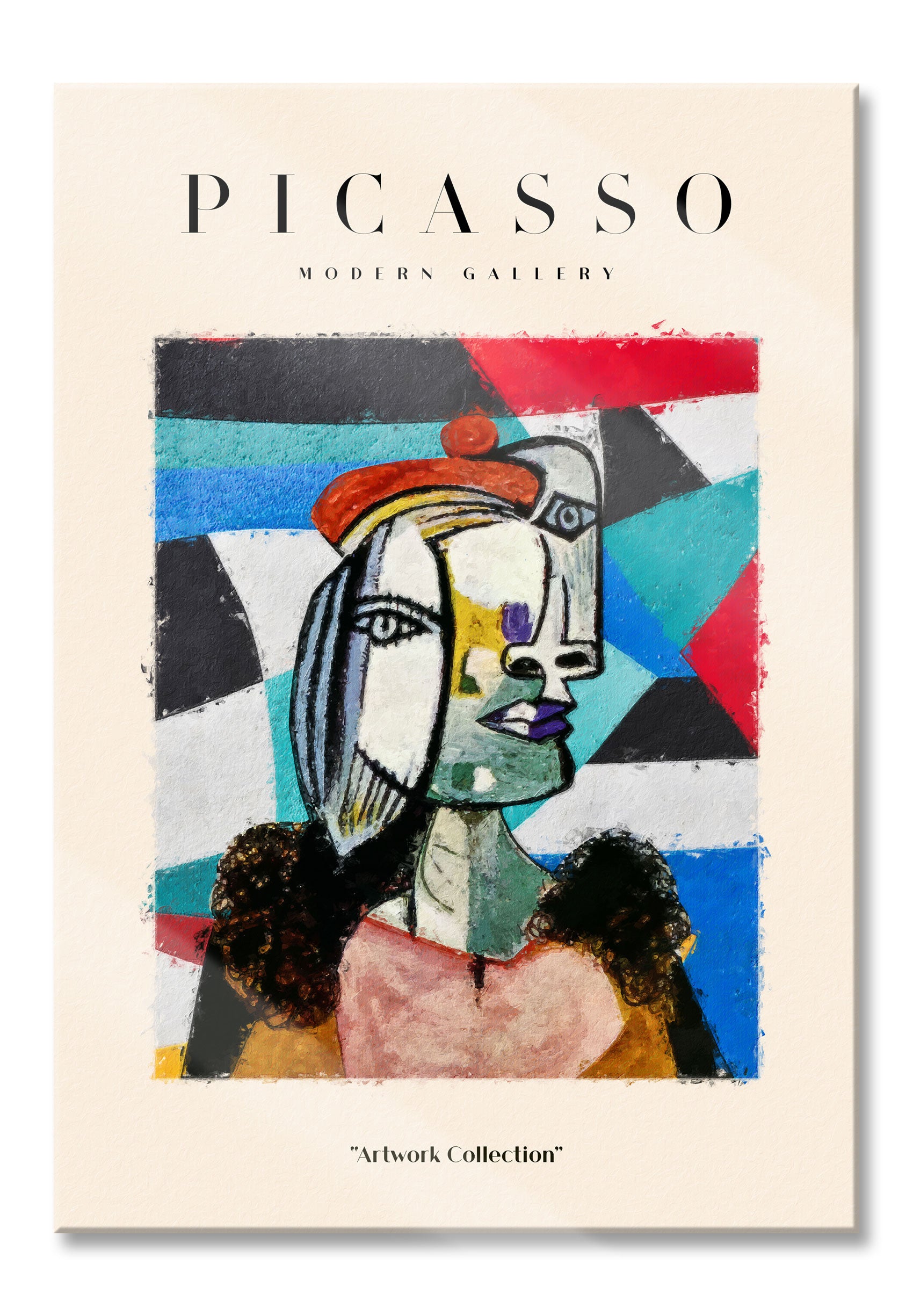 Picasso Art Collection  - Frau mit Hut II, Glasbild