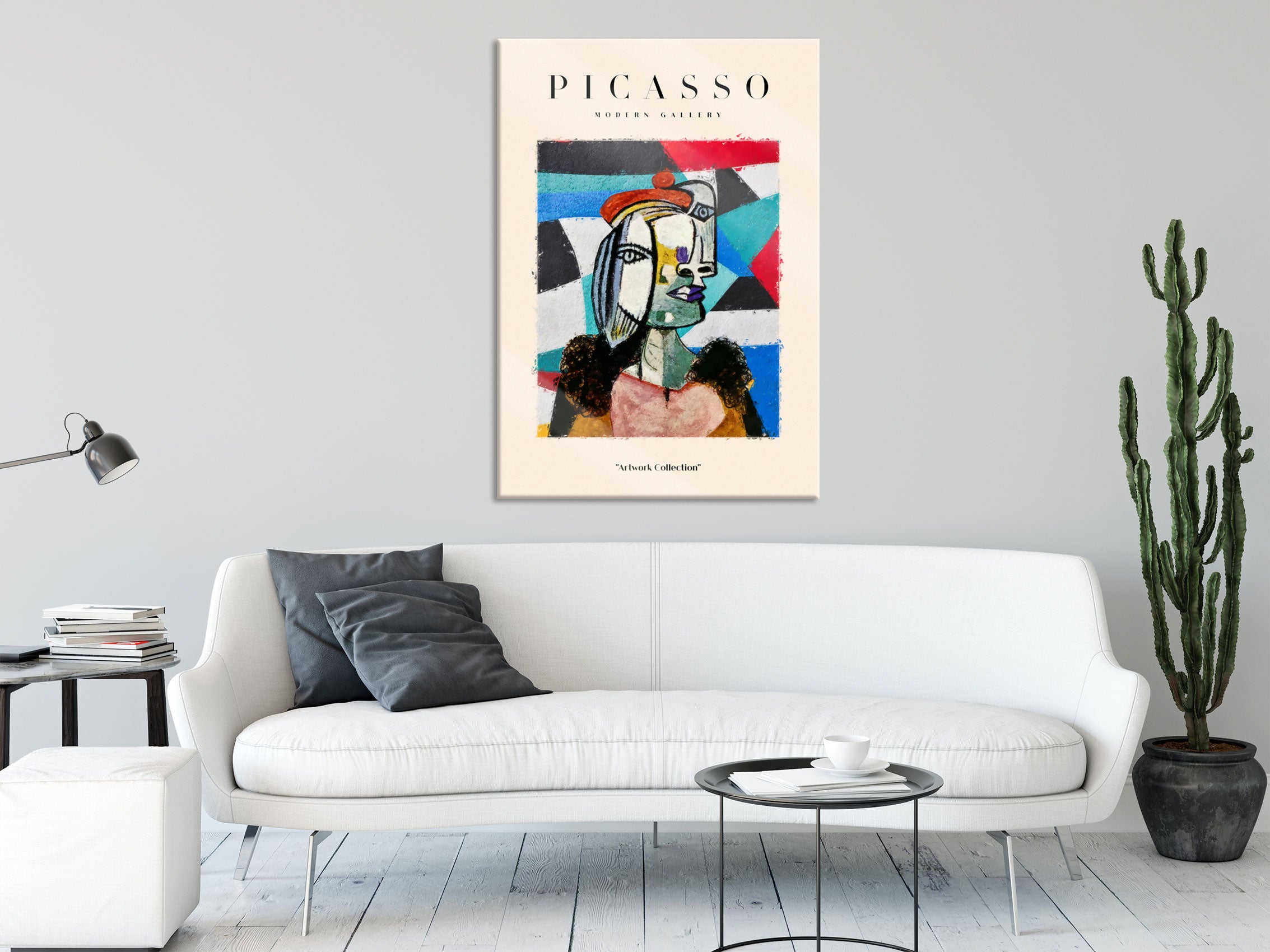 Picasso Art Collection  - Frau mit Hut II, Glasbild