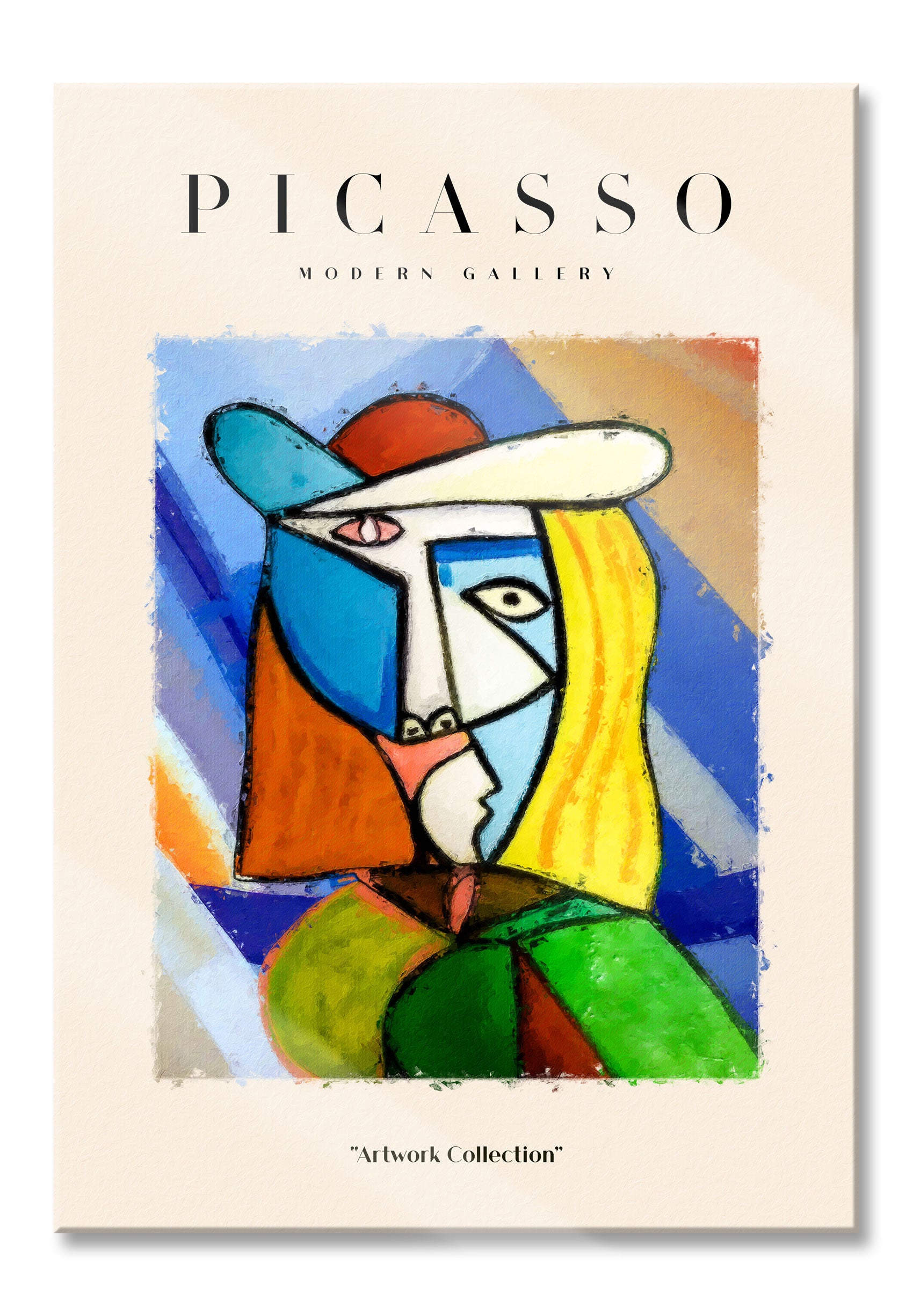 Picasso Art Collection  - Frau mit Hut III, Glasbild