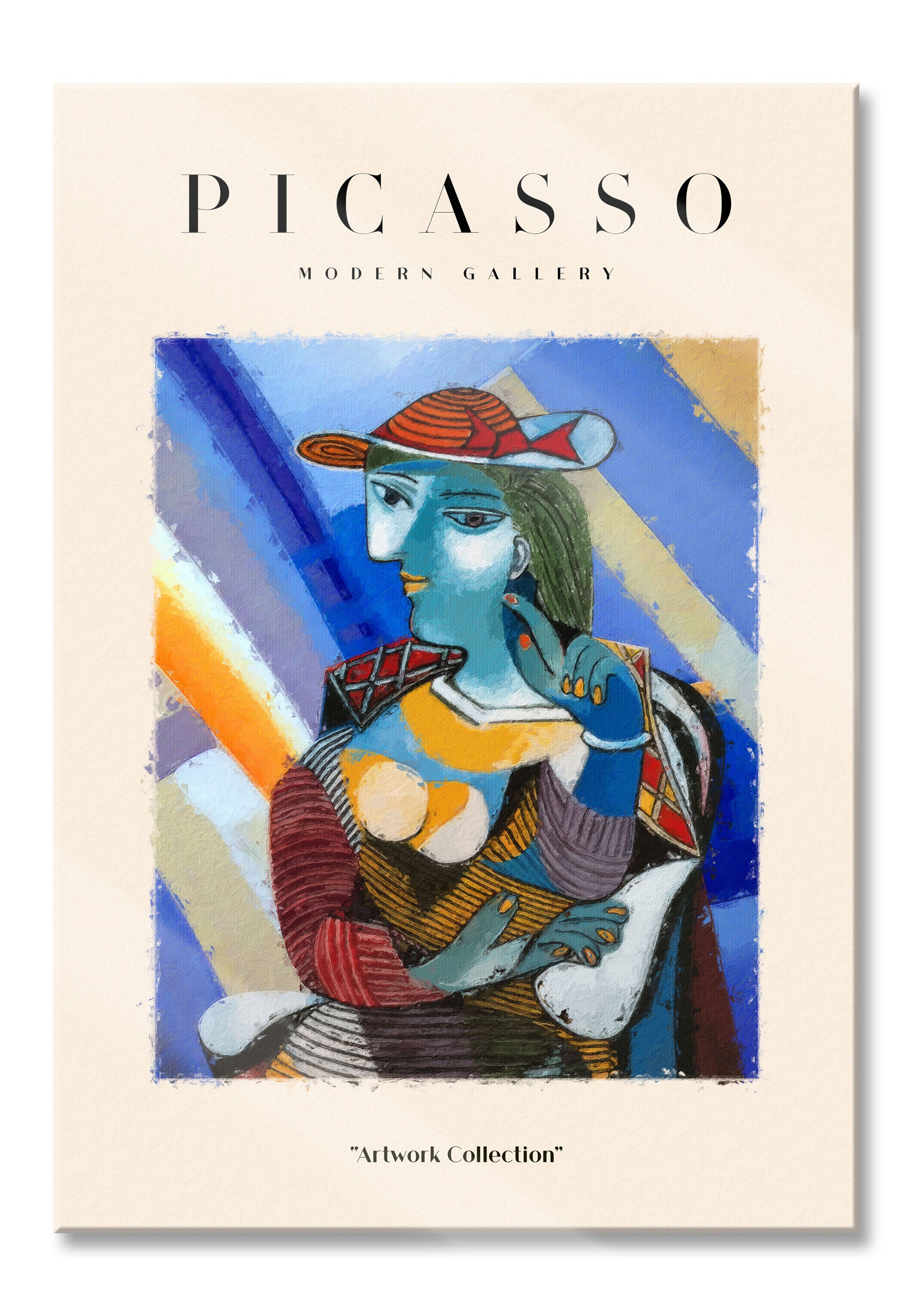 Picasso Art Collection  - Frau mit Hut IV, Glasbild