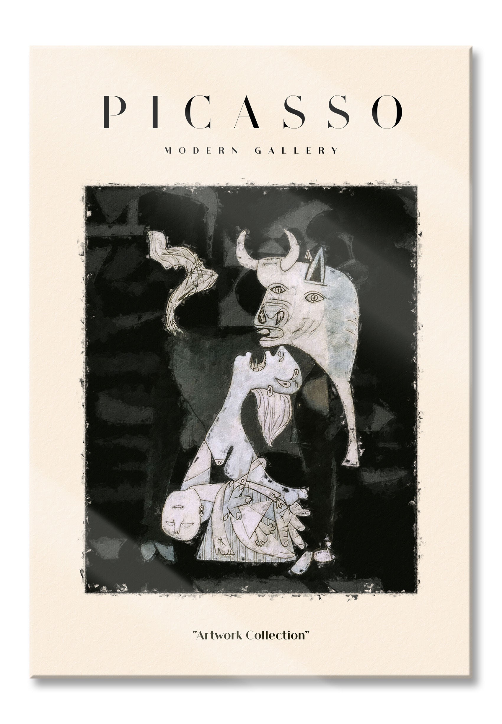 Picasso Art Collection  - Ausschnitt Guernica I, Glasbild