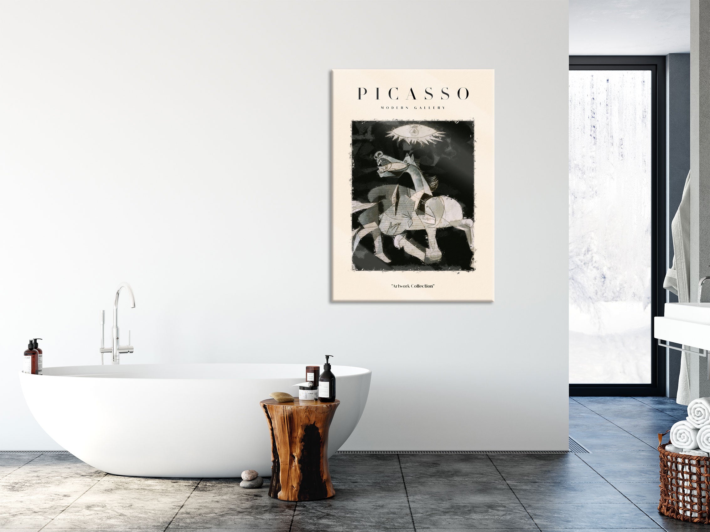 Picasso Art Collection  - Ausschnitt Guernica II, Glasbild