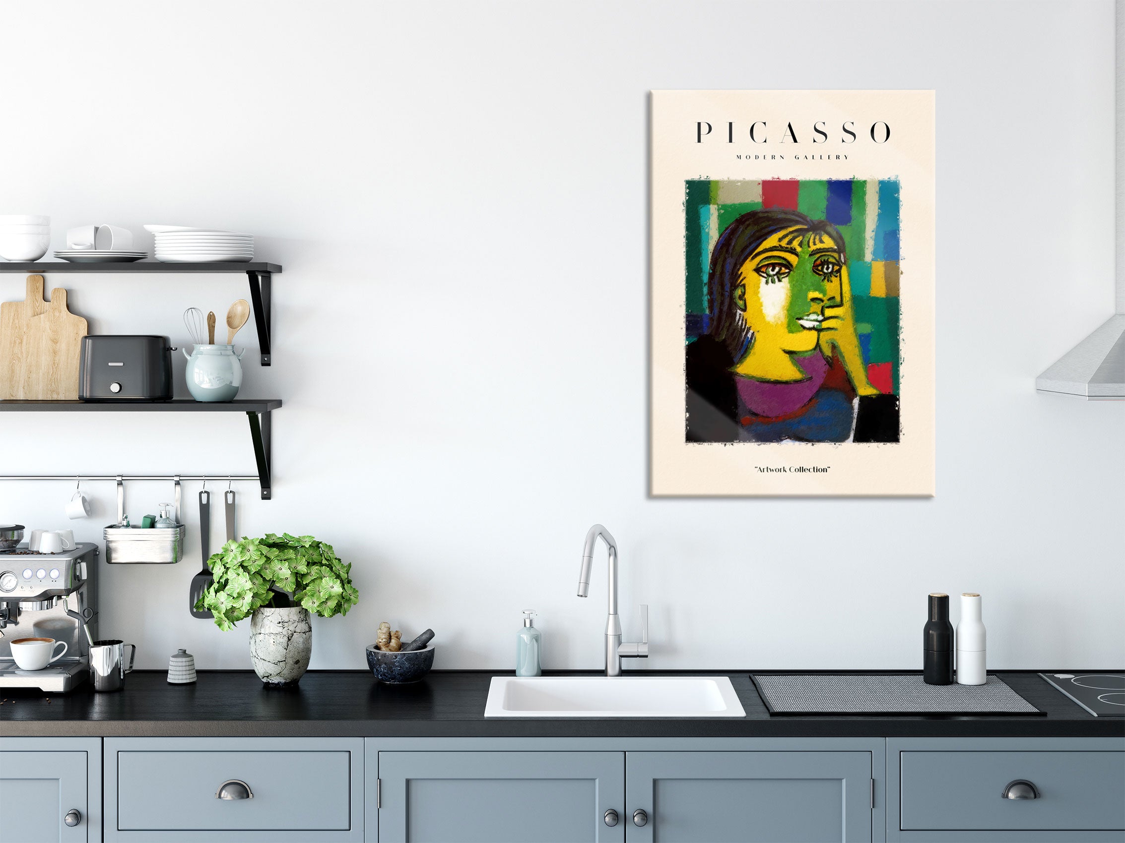 Picasso Art Collection  - Nachdenkliche Frau, Glasbild