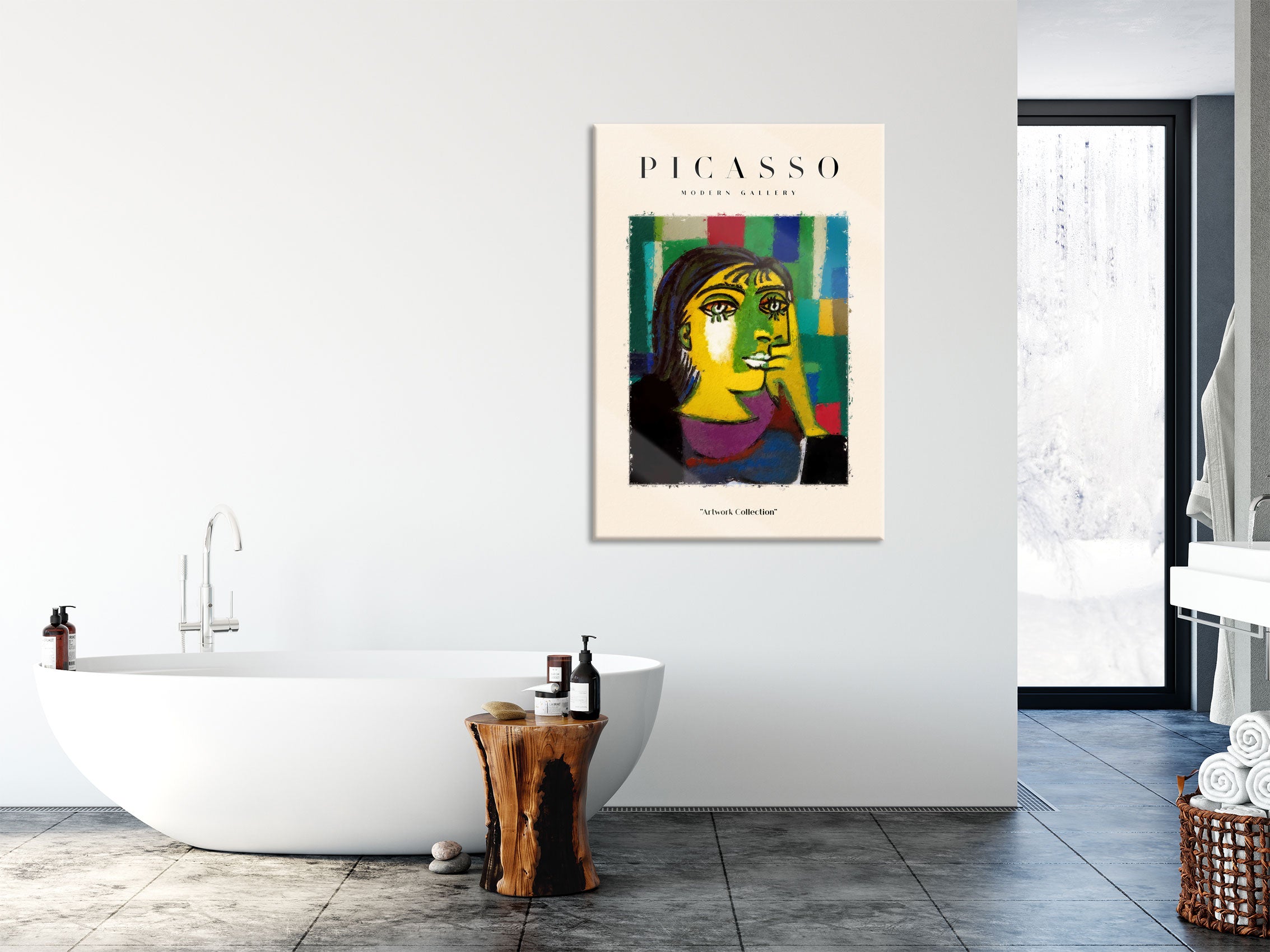 Picasso Art Collection  - Nachdenkliche Frau, Glasbild