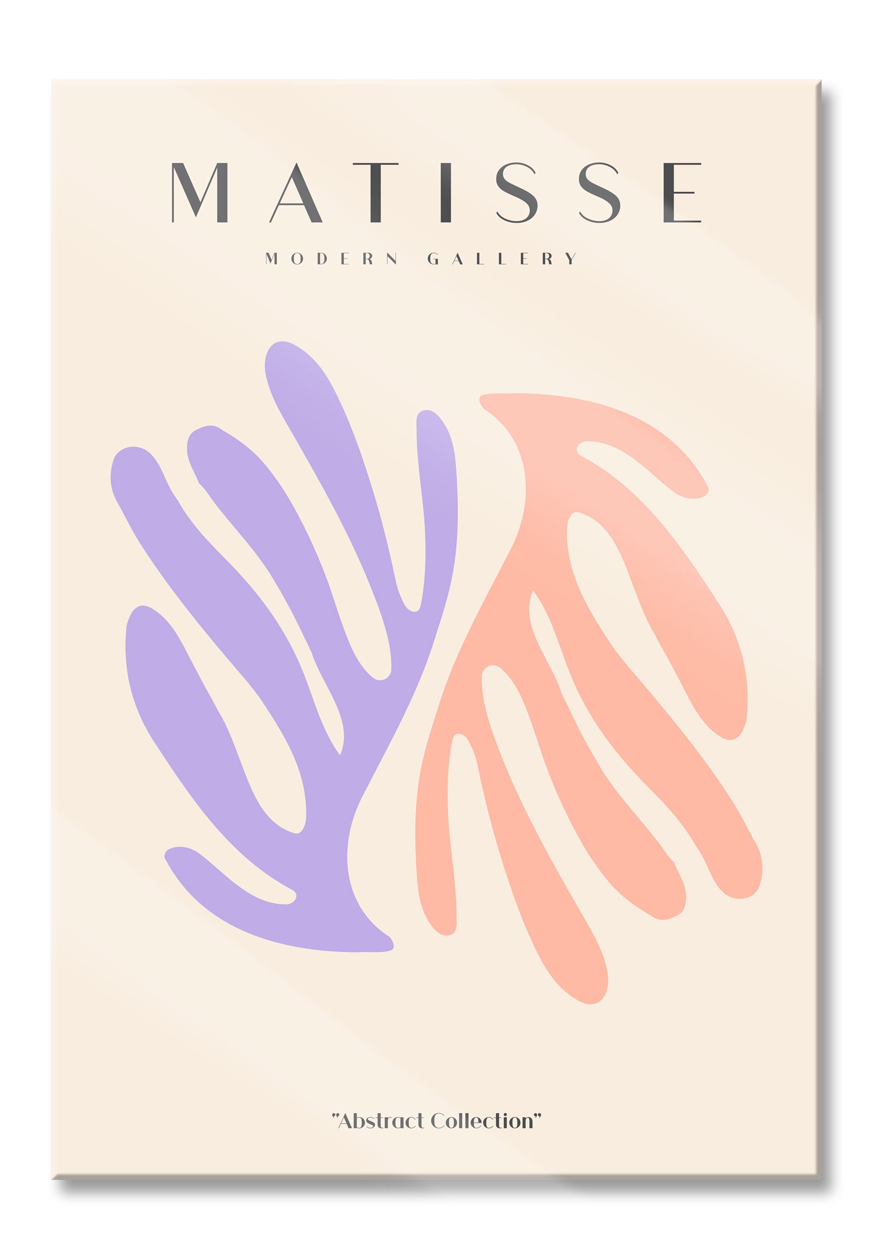 Matisse Modern Gallery  - Korallen Apricot Flieder, Glasbild