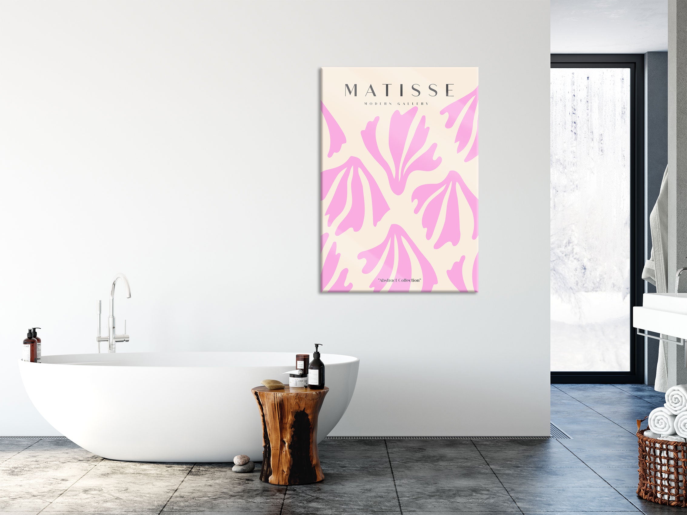 Matisse Modern Gallery  - Korallen Rosa, Glasbild