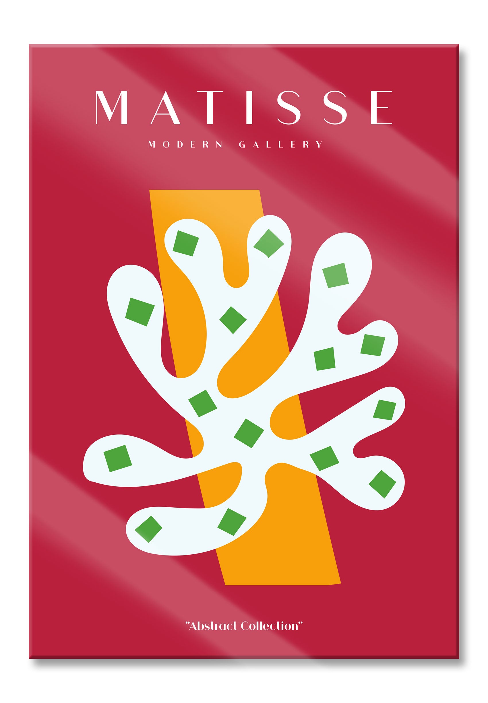 Matisse Modern Gallery  - Koralle Rot Weiß, Glasbild