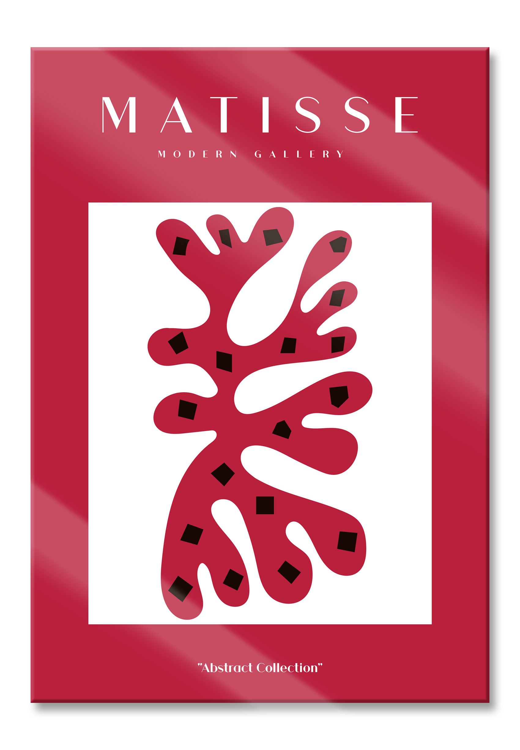 Matisse Modern Gallery  - Koralle Weiß Rot, Glasbild