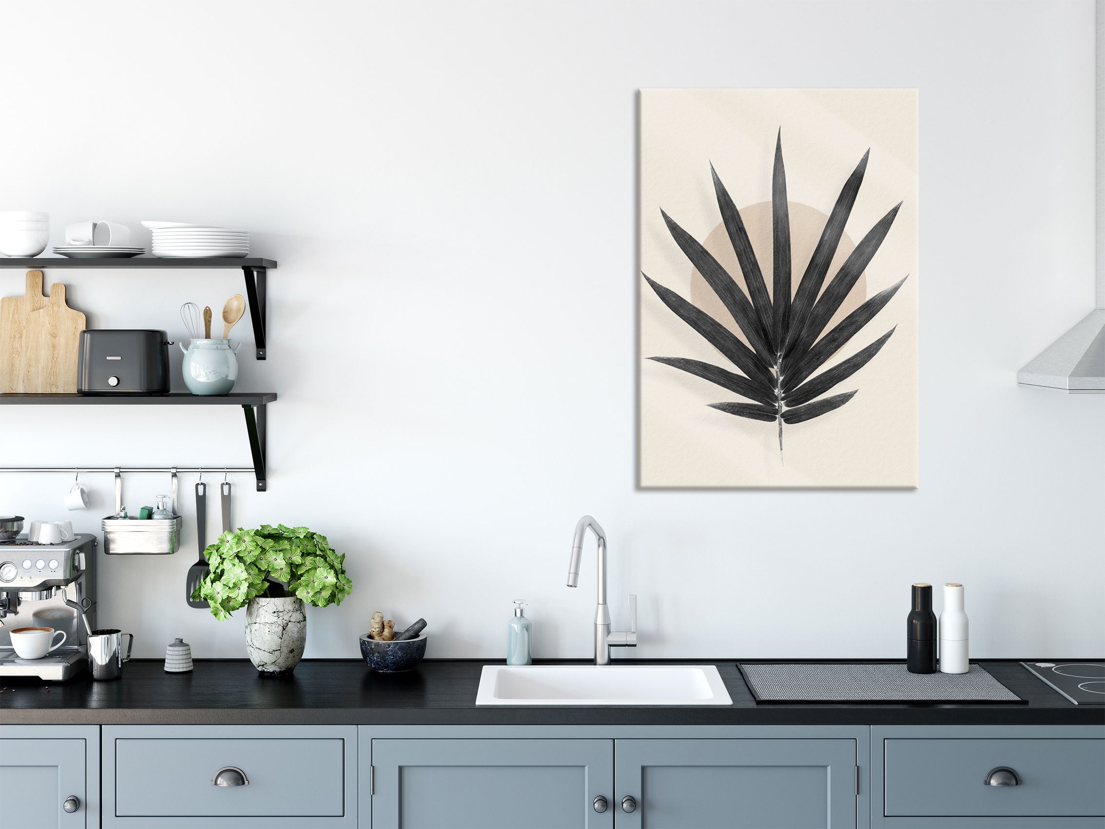 Modern Art Botanical  - Palme, Glasbild