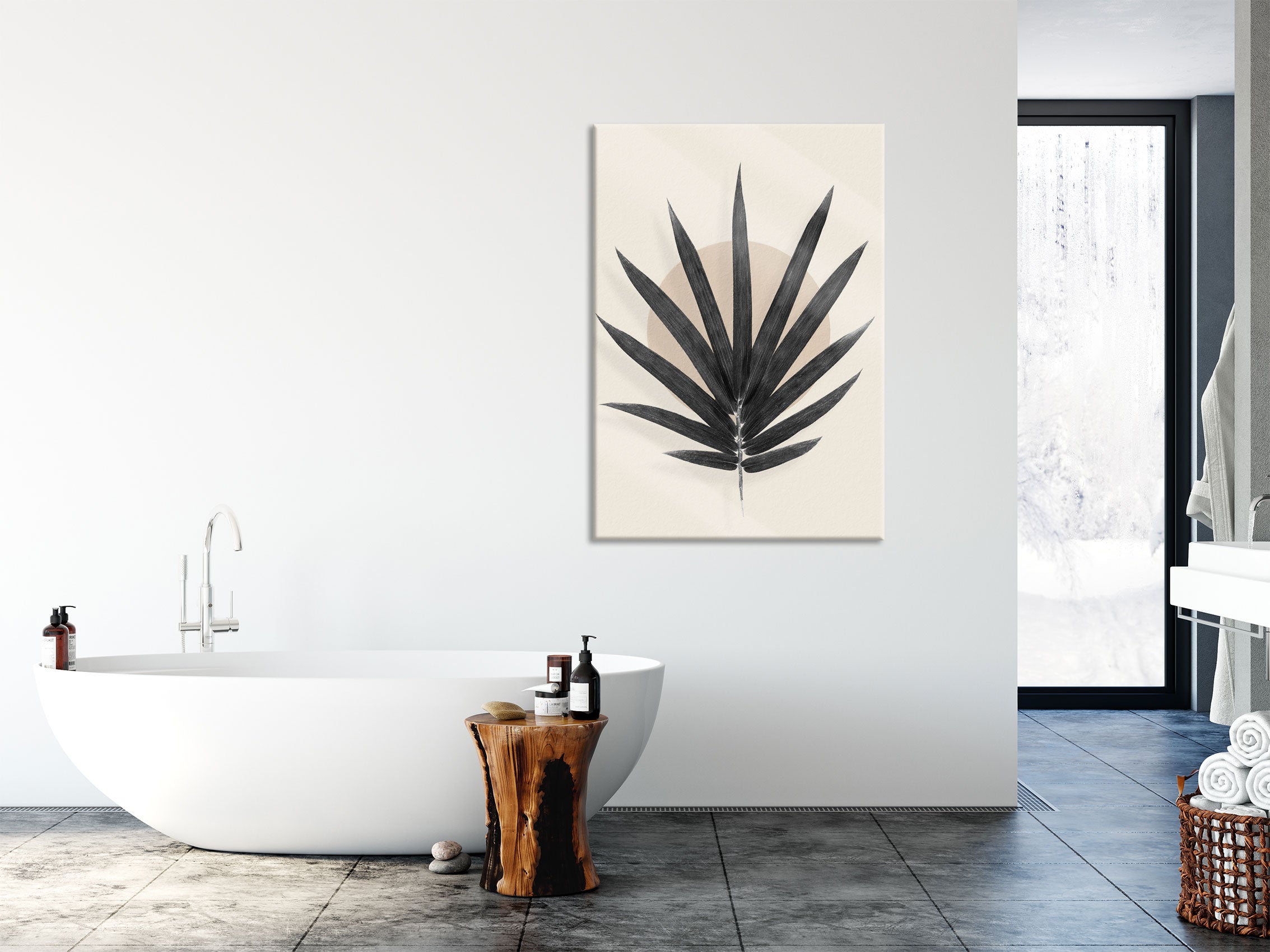 Modern Art Botanical  - Palme, Glasbild