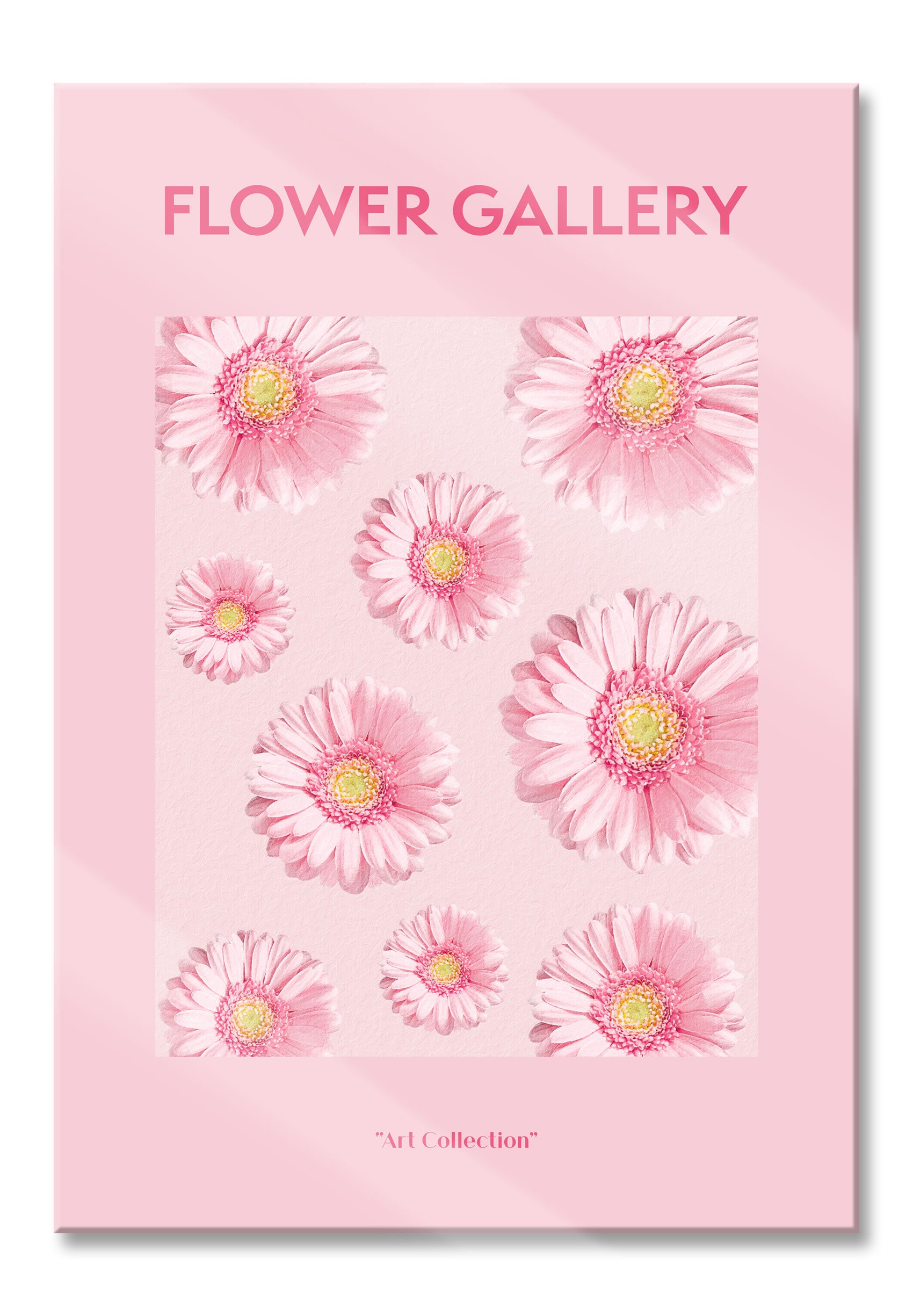 Flower Gallery  - Rosa Gerbera , Glasbild