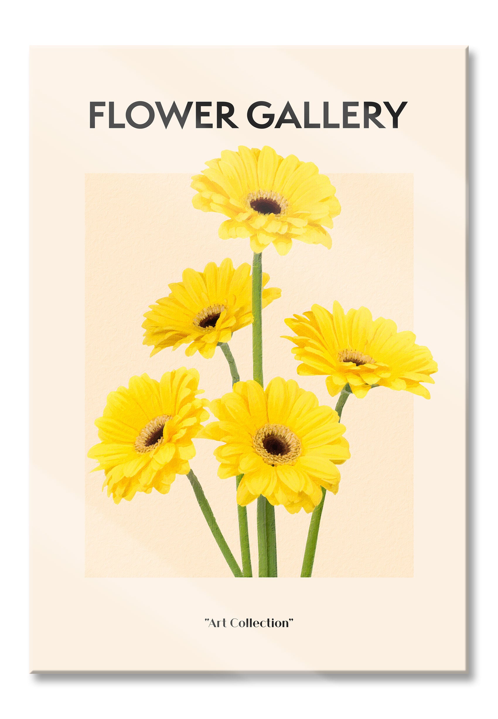 Flower Gallery  - Gelbe Gerbera I, Glasbild