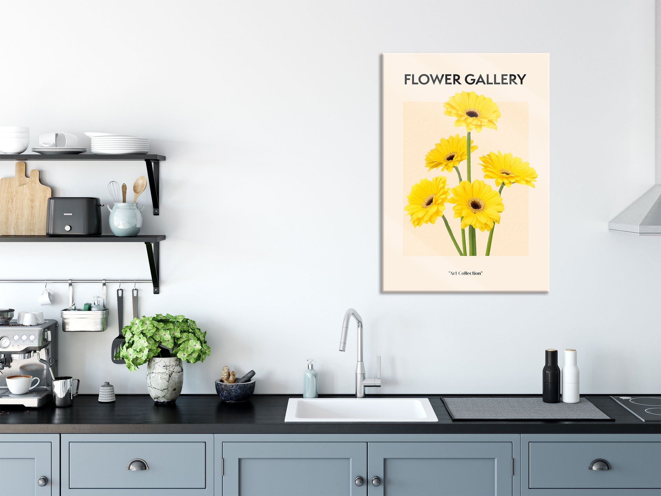 Flower Gallery  - Gelbe Gerbera I, Glasbild